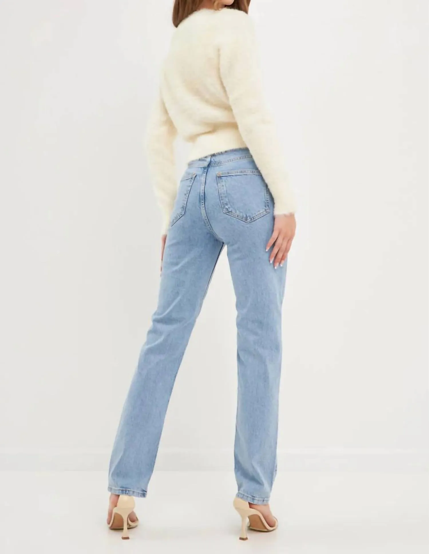 Cora Heart Button Sweater In Cream