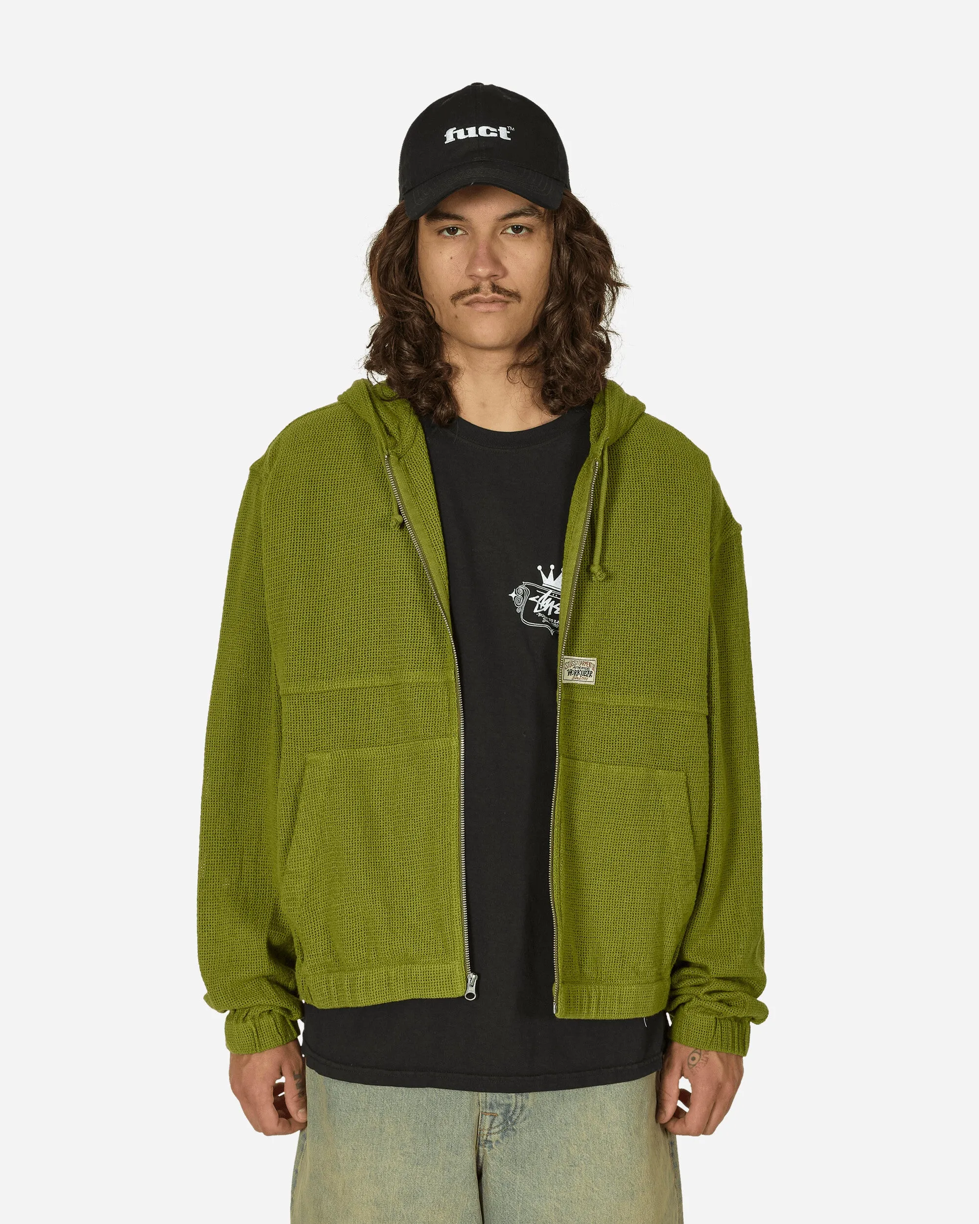 Cotton Mesh Work Jacket Green