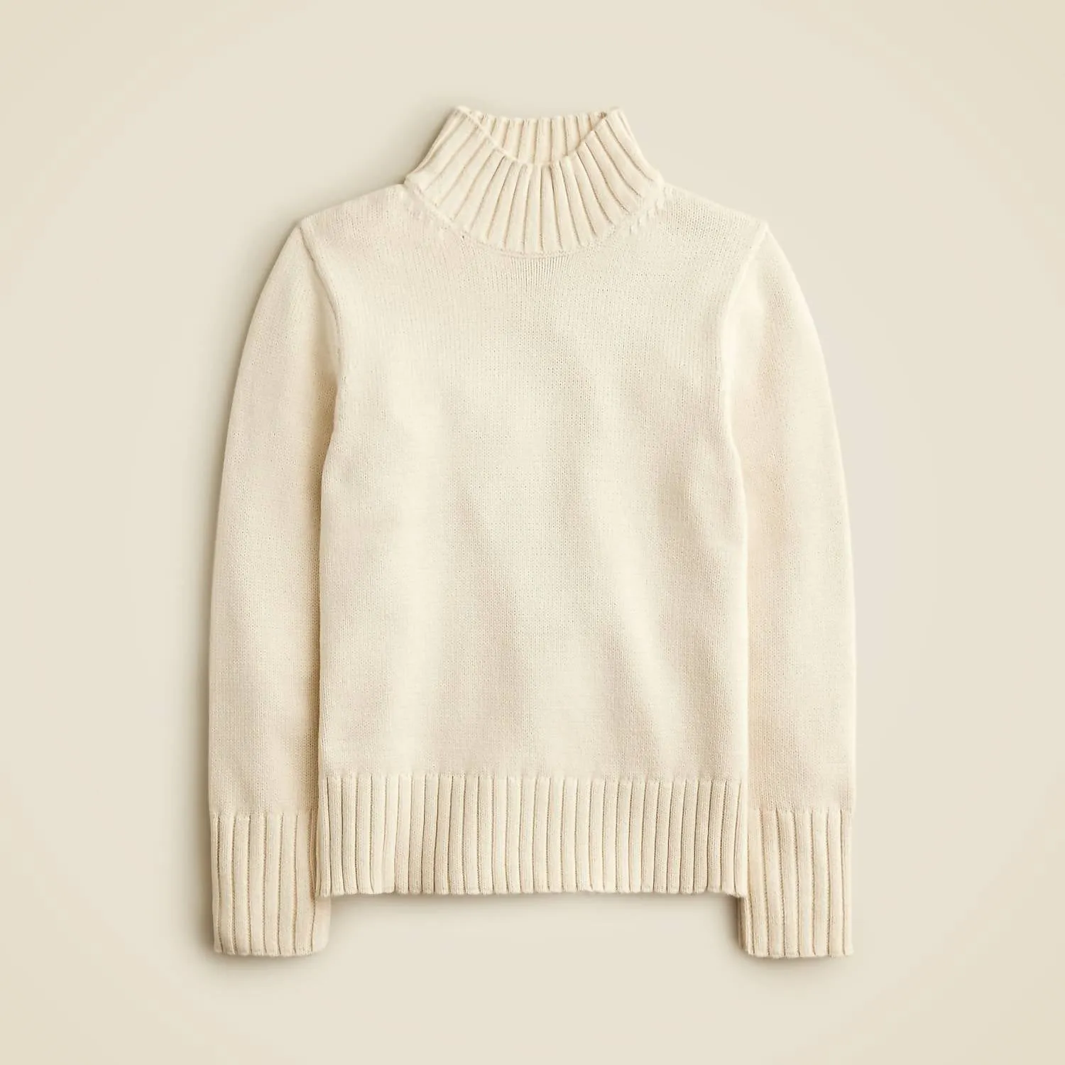 Cotton Turtleneck Sweater In Pale Bone