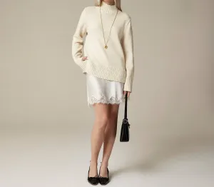 Cotton Turtleneck Sweater In Pale Bone