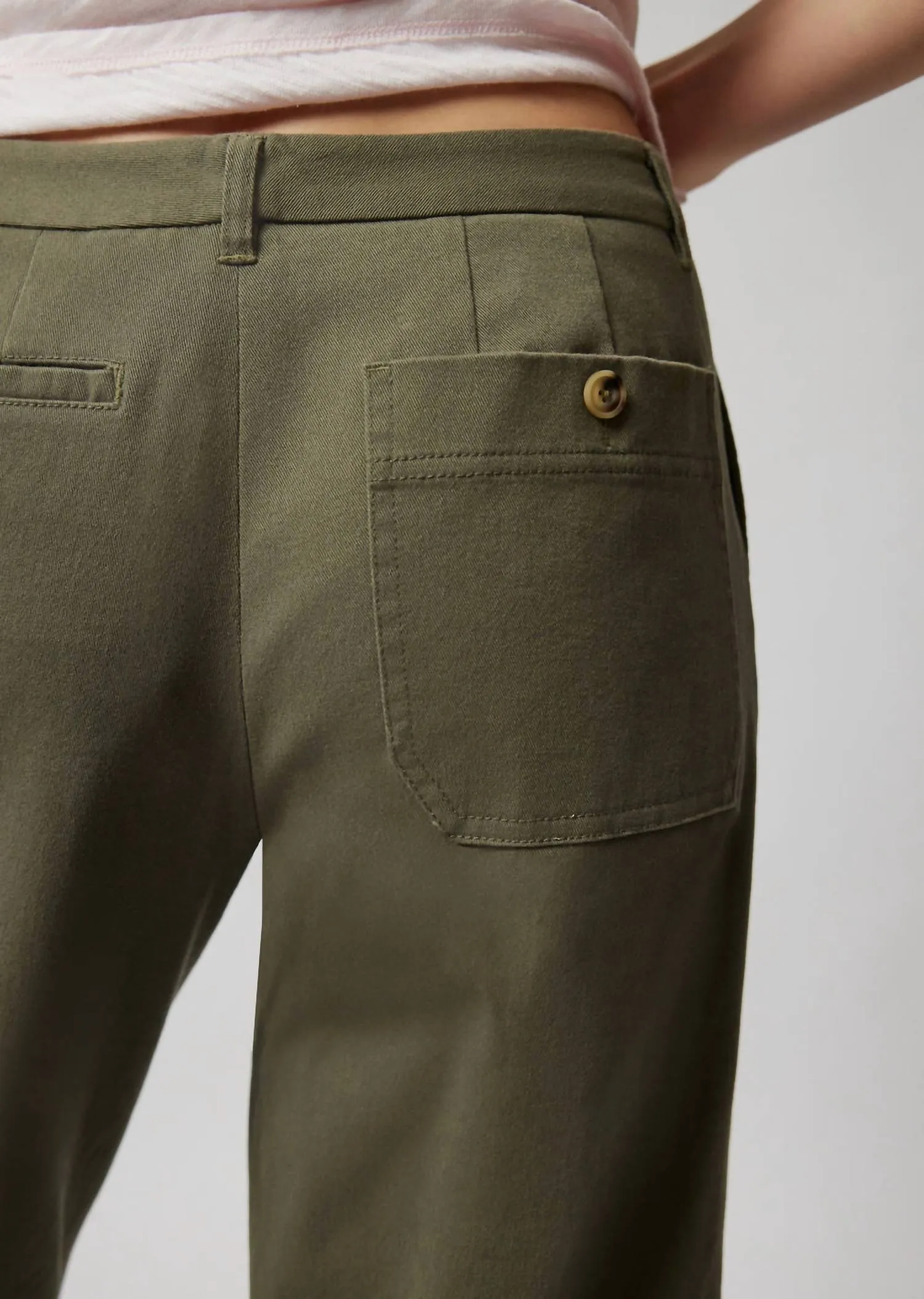 Cotton Twill Boyfriend Pant In Army