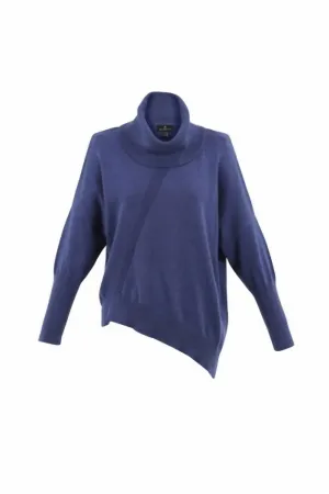 Cowl Neck Sweater In Blue