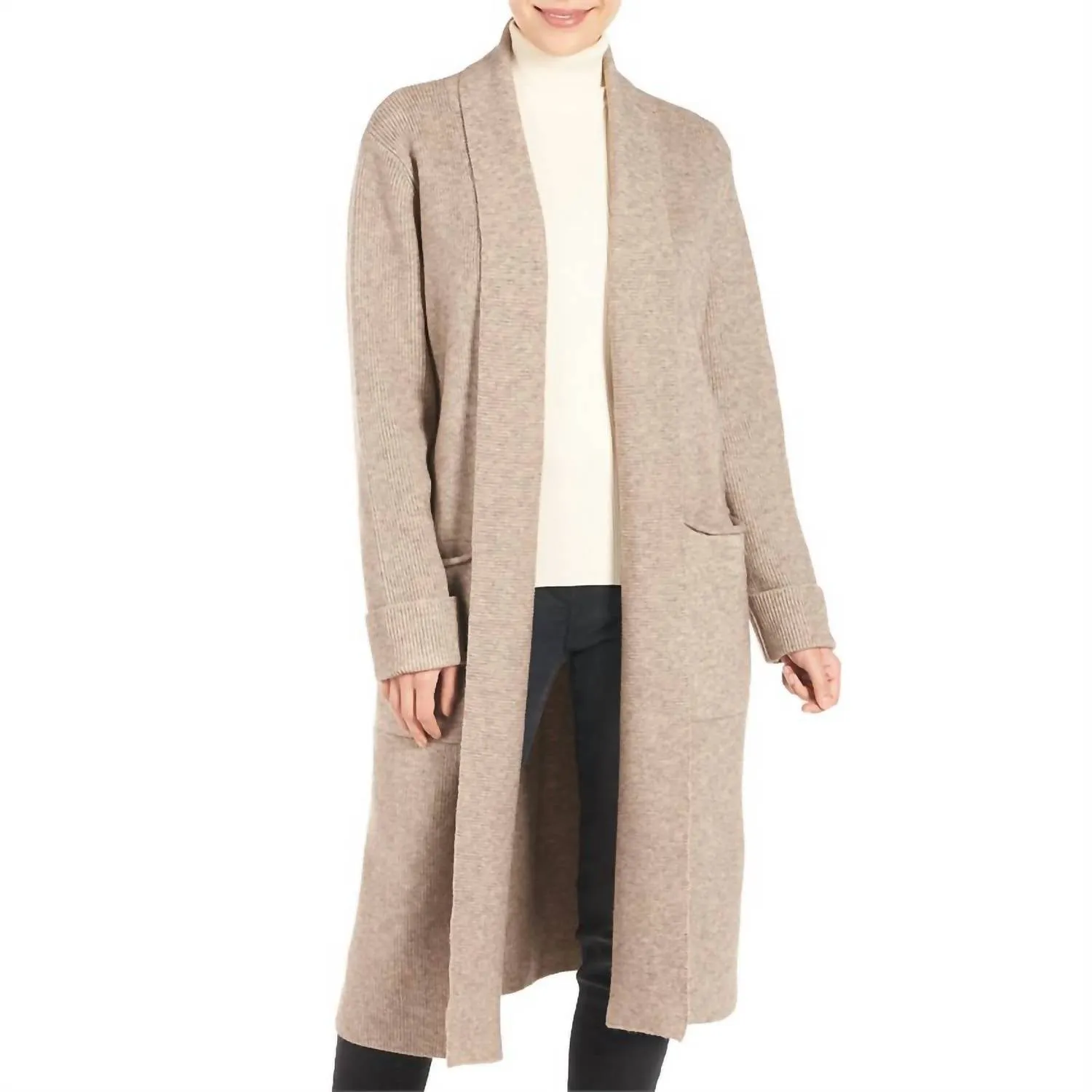 Cozette Cardigan Duster In Taupe