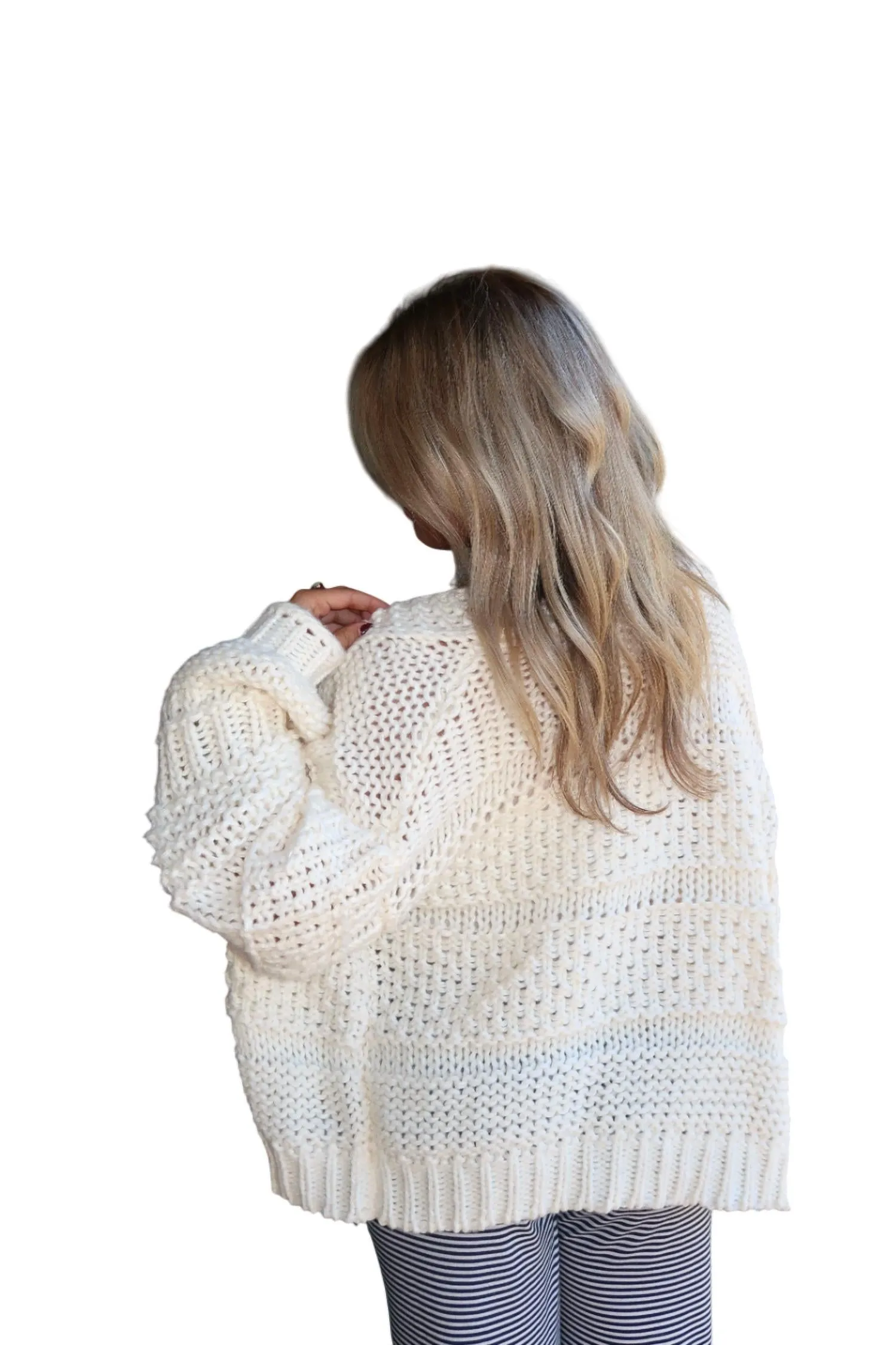 Cozy Knit Sweater In Cream