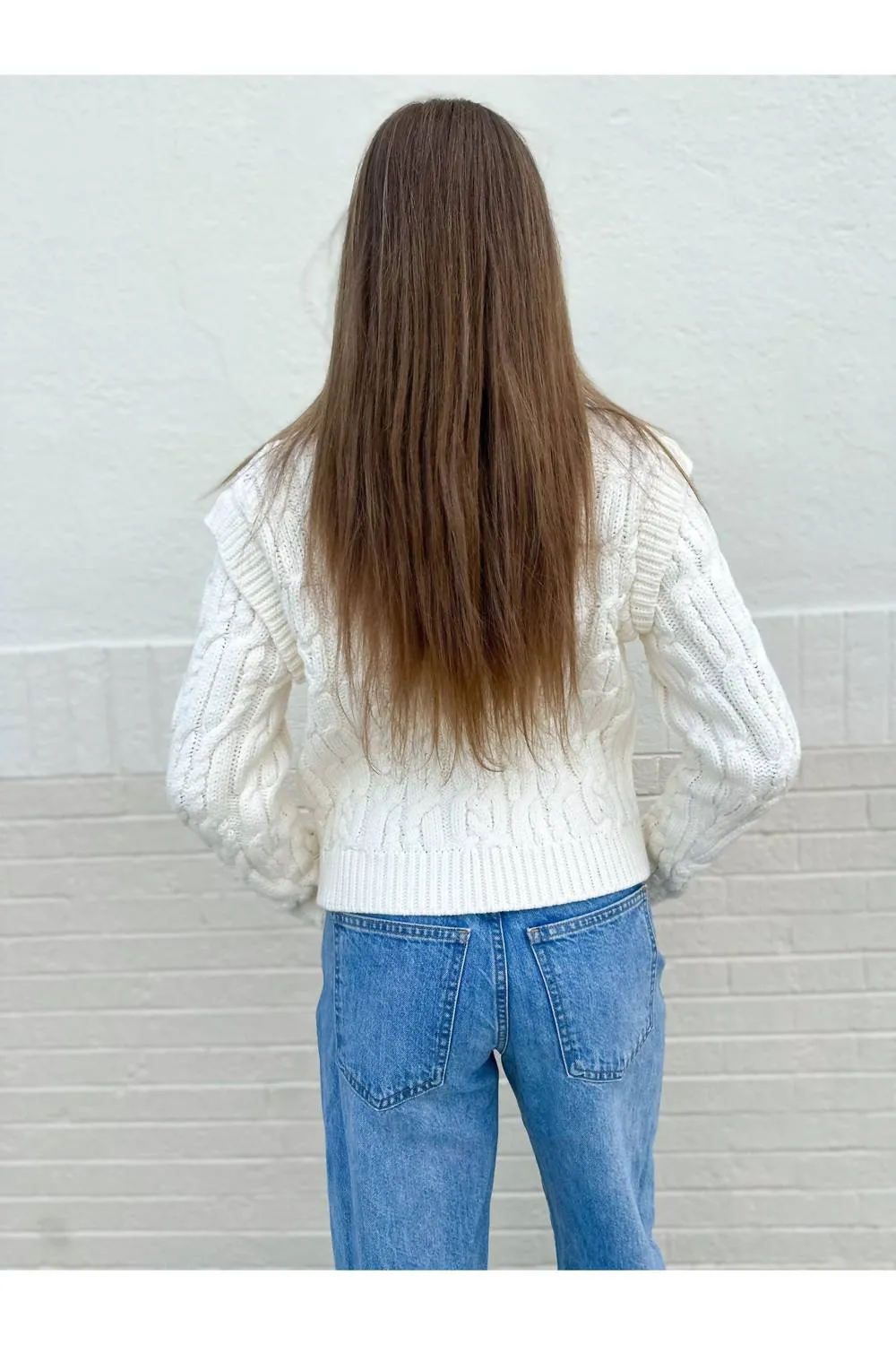 Cozy Stitches Cable Knit Cardigan In Ivory