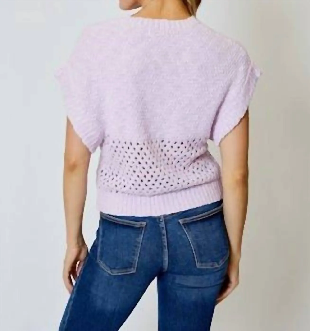 Crewneck Vest In Wild Lilac