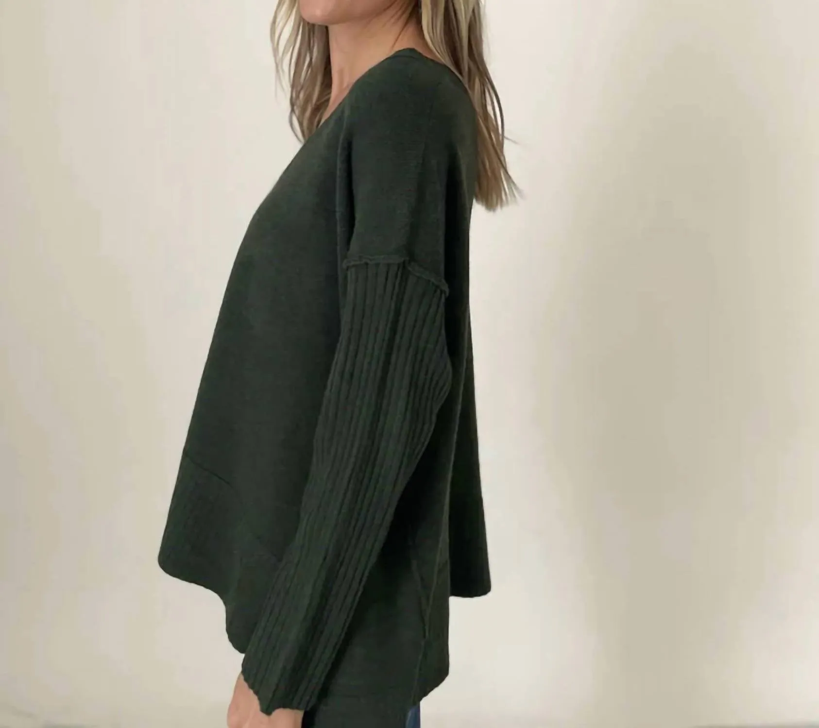 Cribbed Sweater In Hunter Green