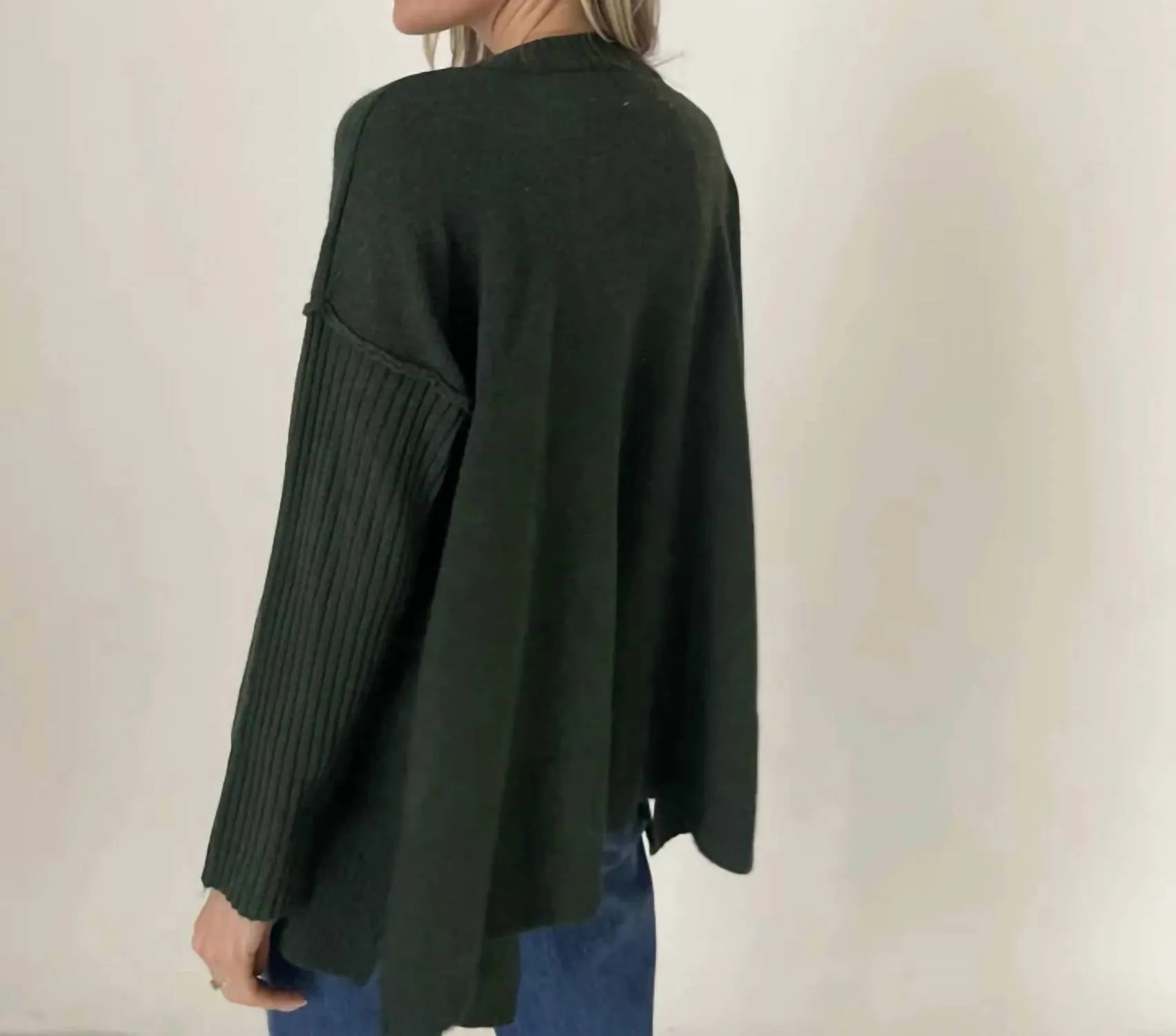 Cribbed Sweater In Hunter Green