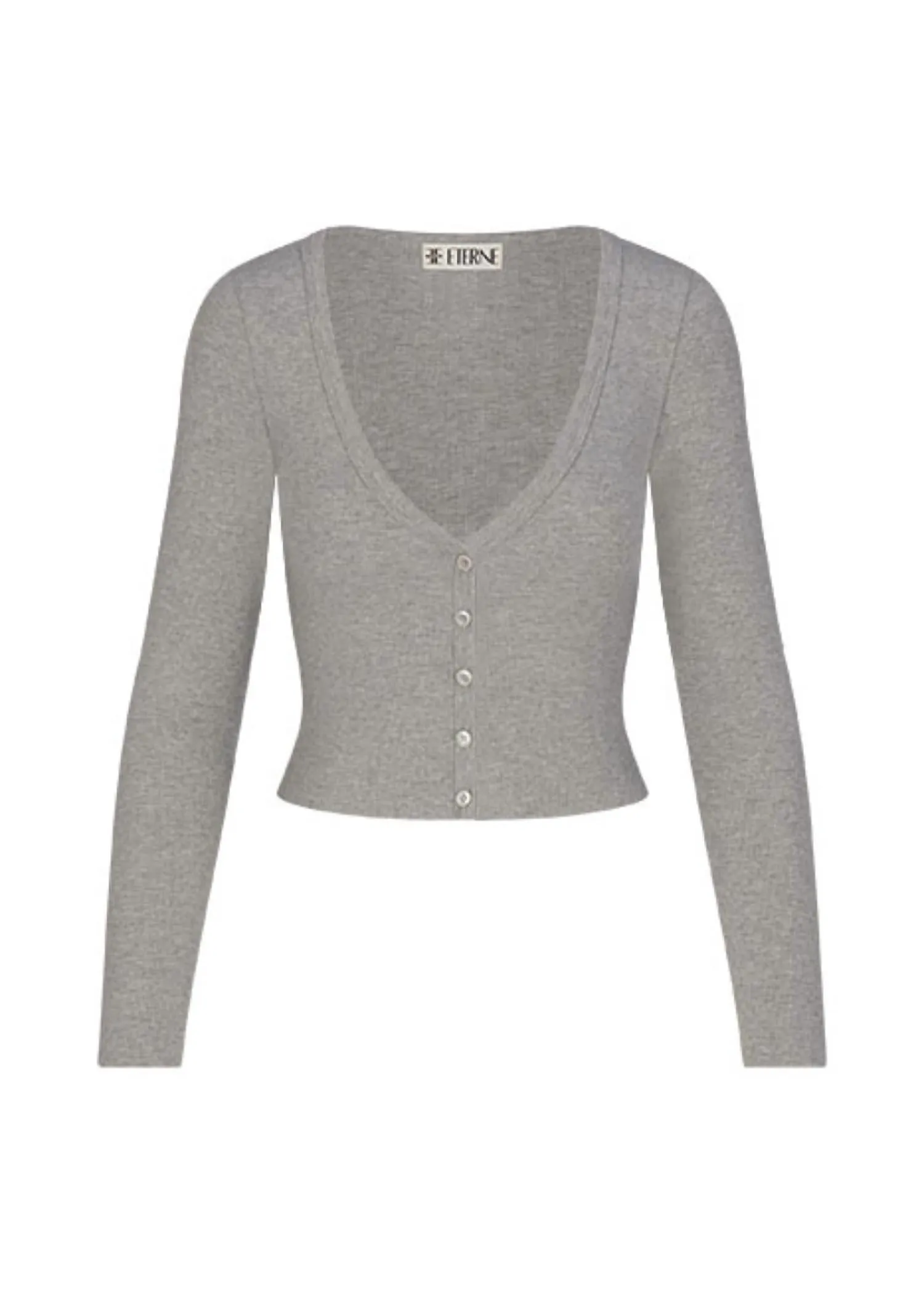 Cropped Cardigan In Heather Grey