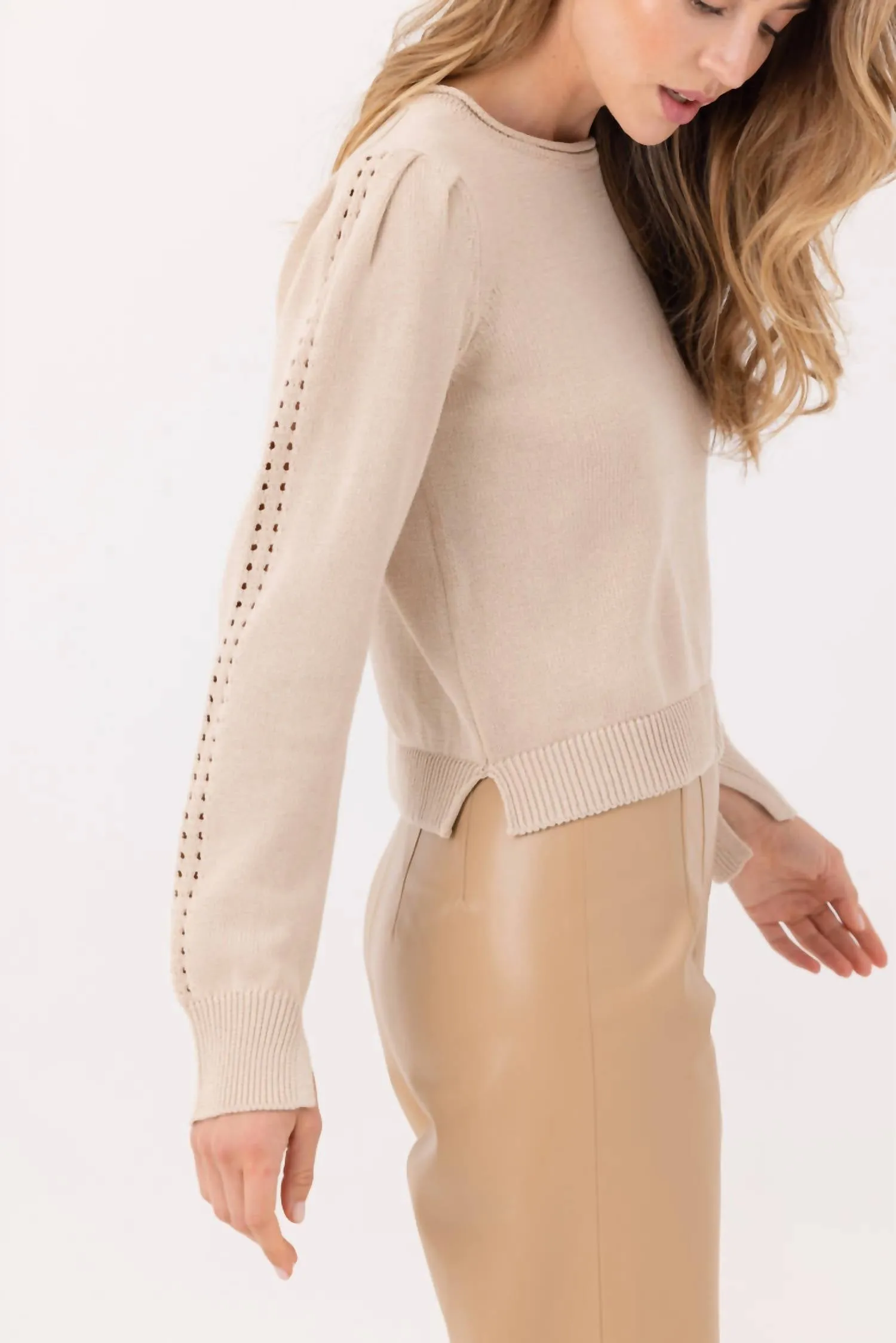 Crystal Sweater In Tan