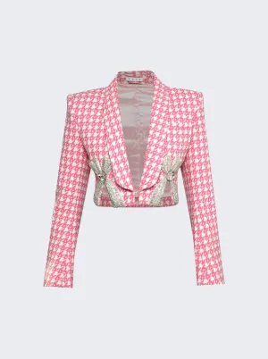 Deco Bow Slit Cropped Blazer