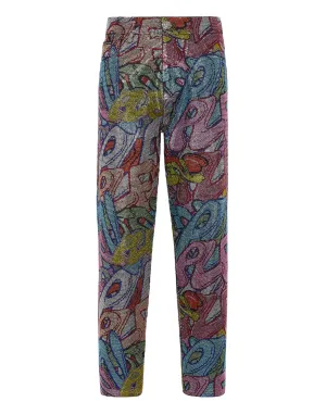 Denim Trousers Mom Fit Brooches