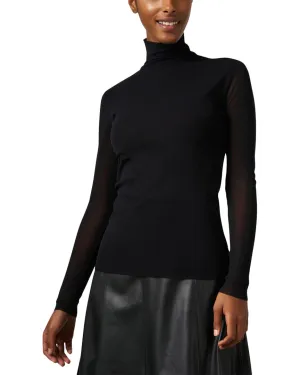 D.Exterior Mesh Turtleneck Top