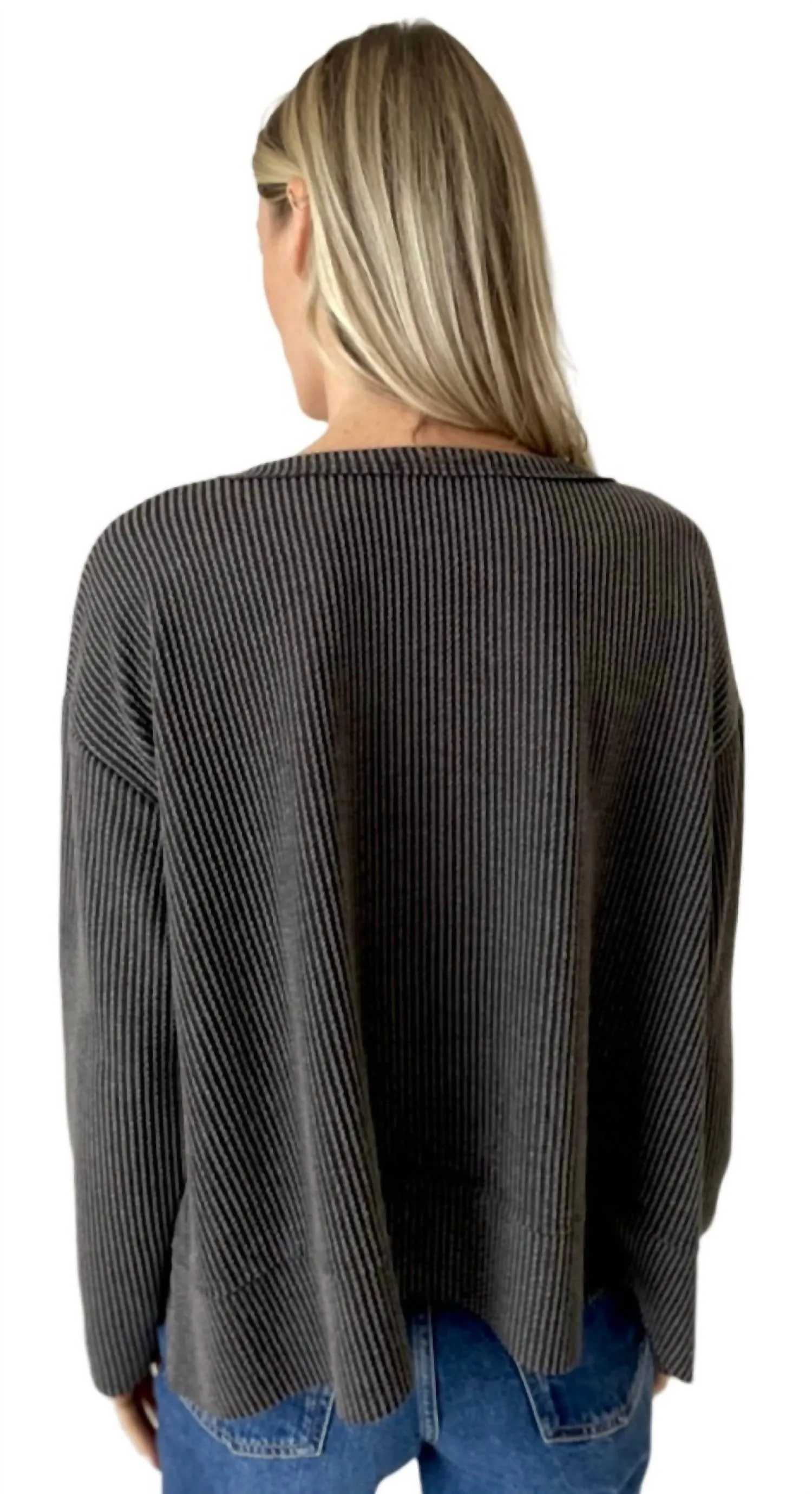 Dolan V Neck Sweater In Charcoal