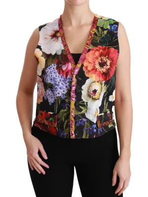 Dolce & Gabbana Brocade Floral Sleeveless Women's Vest