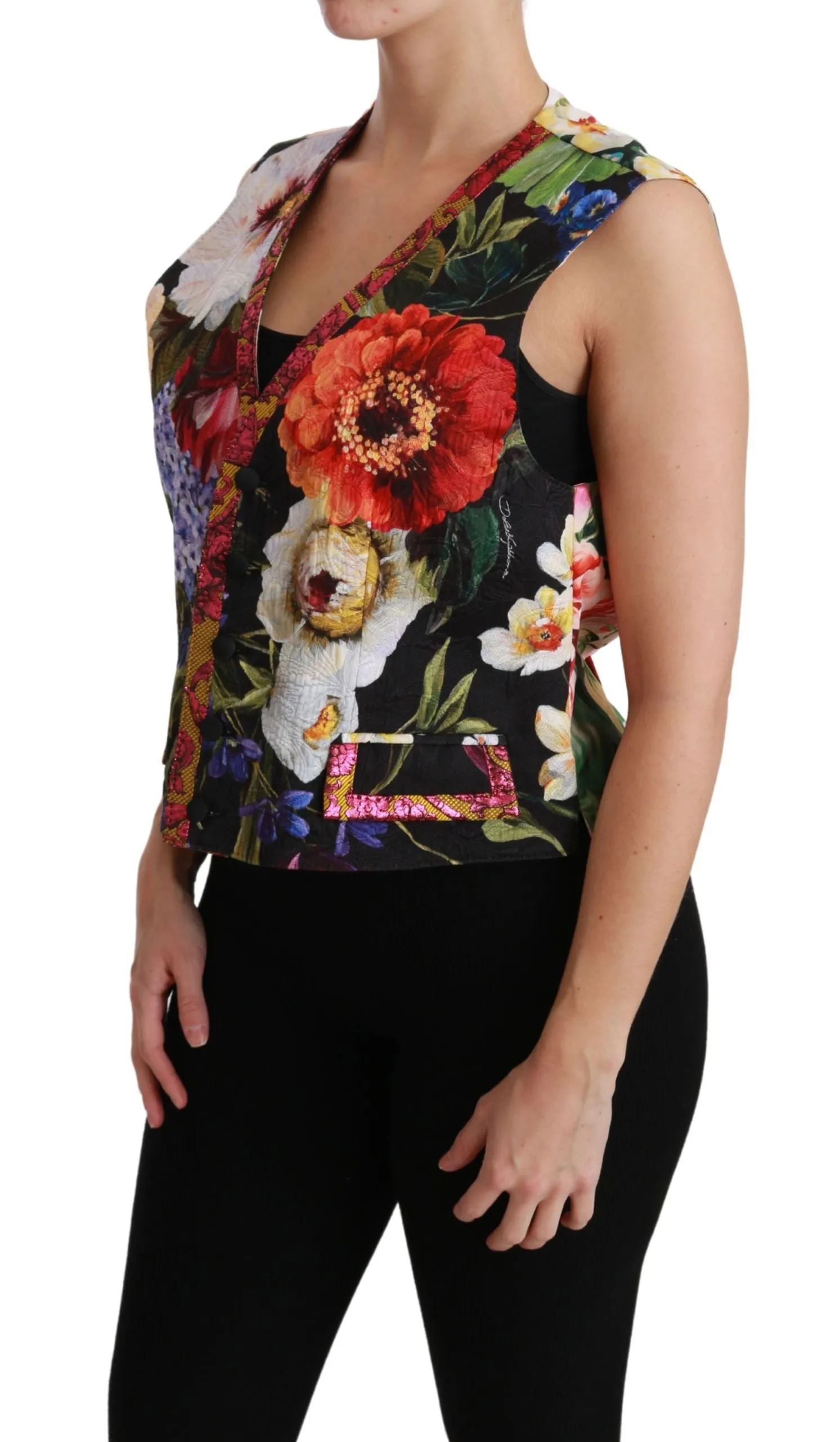 Dolce & Gabbana Brocade Floral Sleeveless Women's Vest