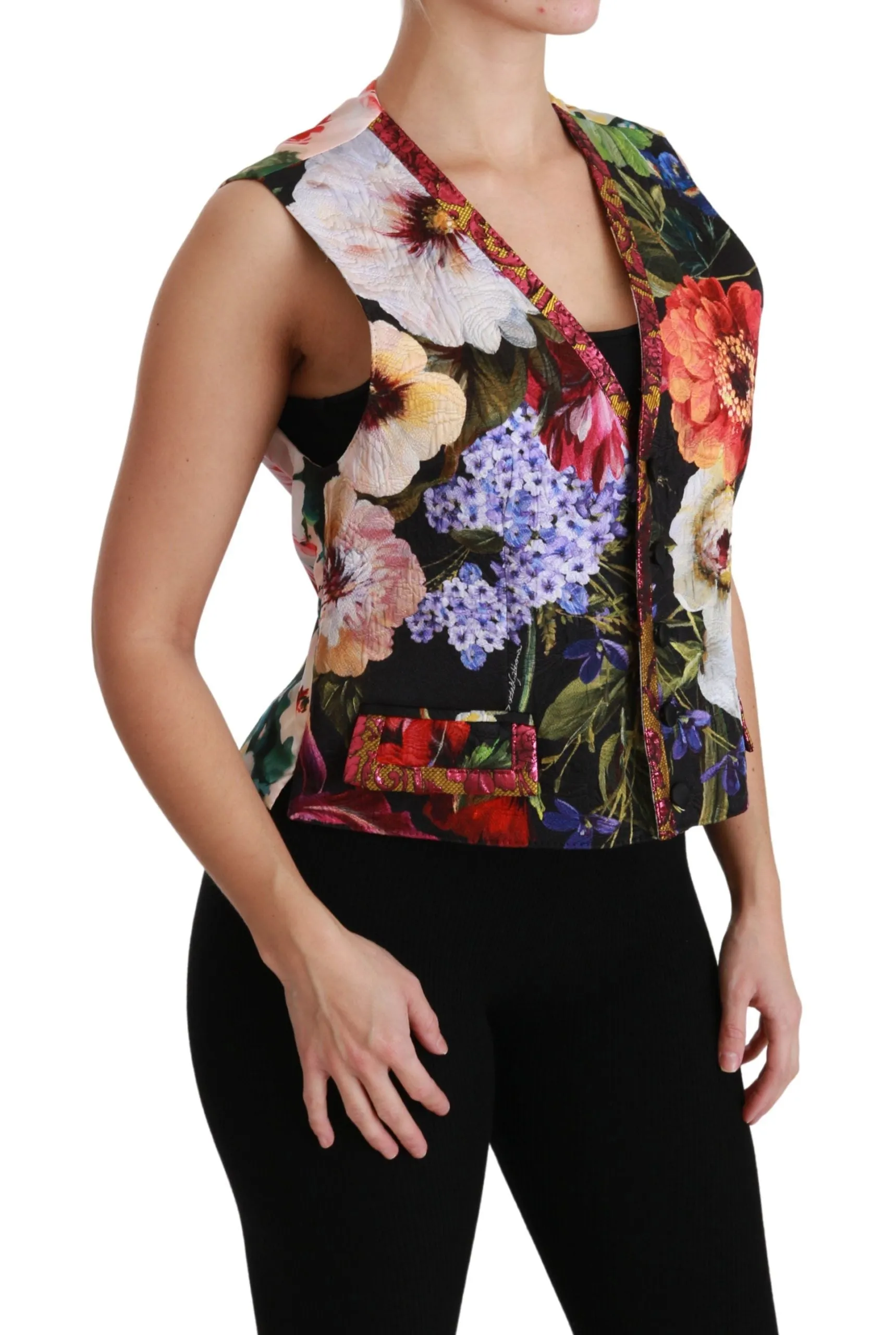 Dolce & Gabbana Brocade Floral Sleeveless Women's Vest