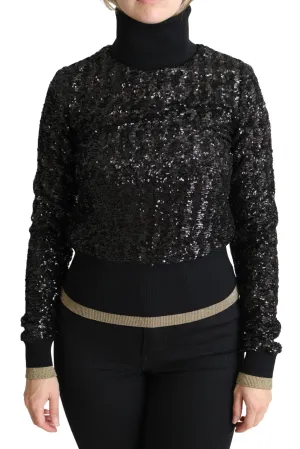Dolce & Gabbana Elegant Sequined Turtleneck Women's Sweater
