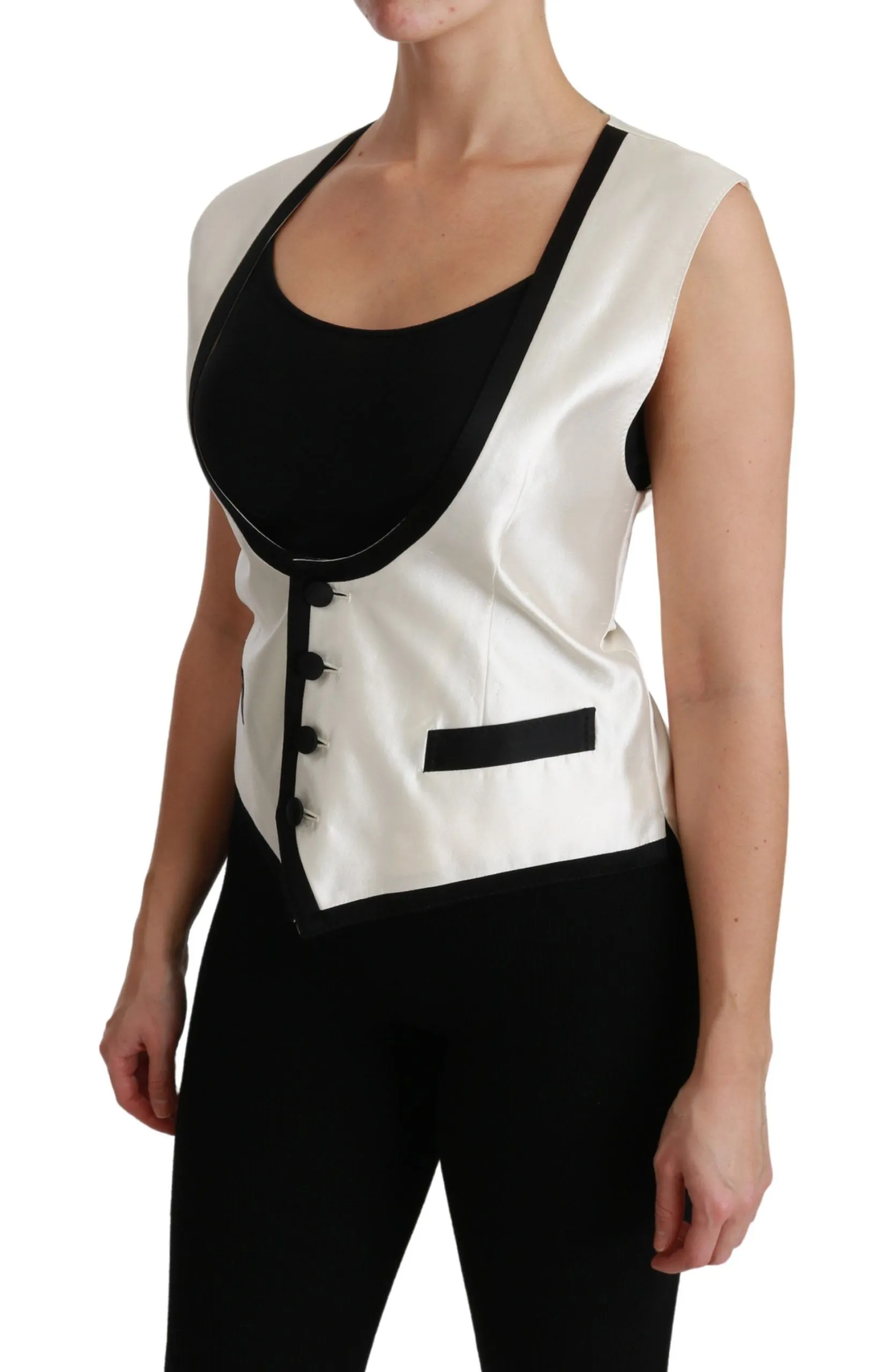 Dolce & Gabbana Elegant Silk Sleeveless Vest in & Women's