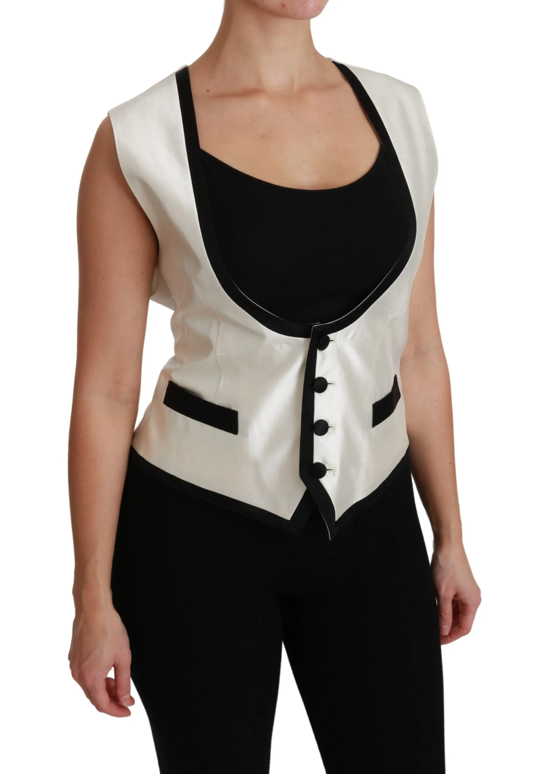Dolce & Gabbana Elegant Silk Sleeveless Vest in & Women's