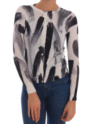 Dolce & Gabbana Elegant Silk Stroke-Pattern Women's Sweater