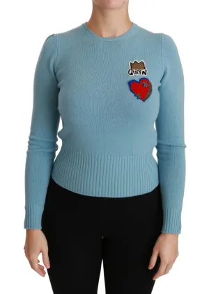 Dolce & Gabbana Queen Heart Beaded Wool Women's Sweater