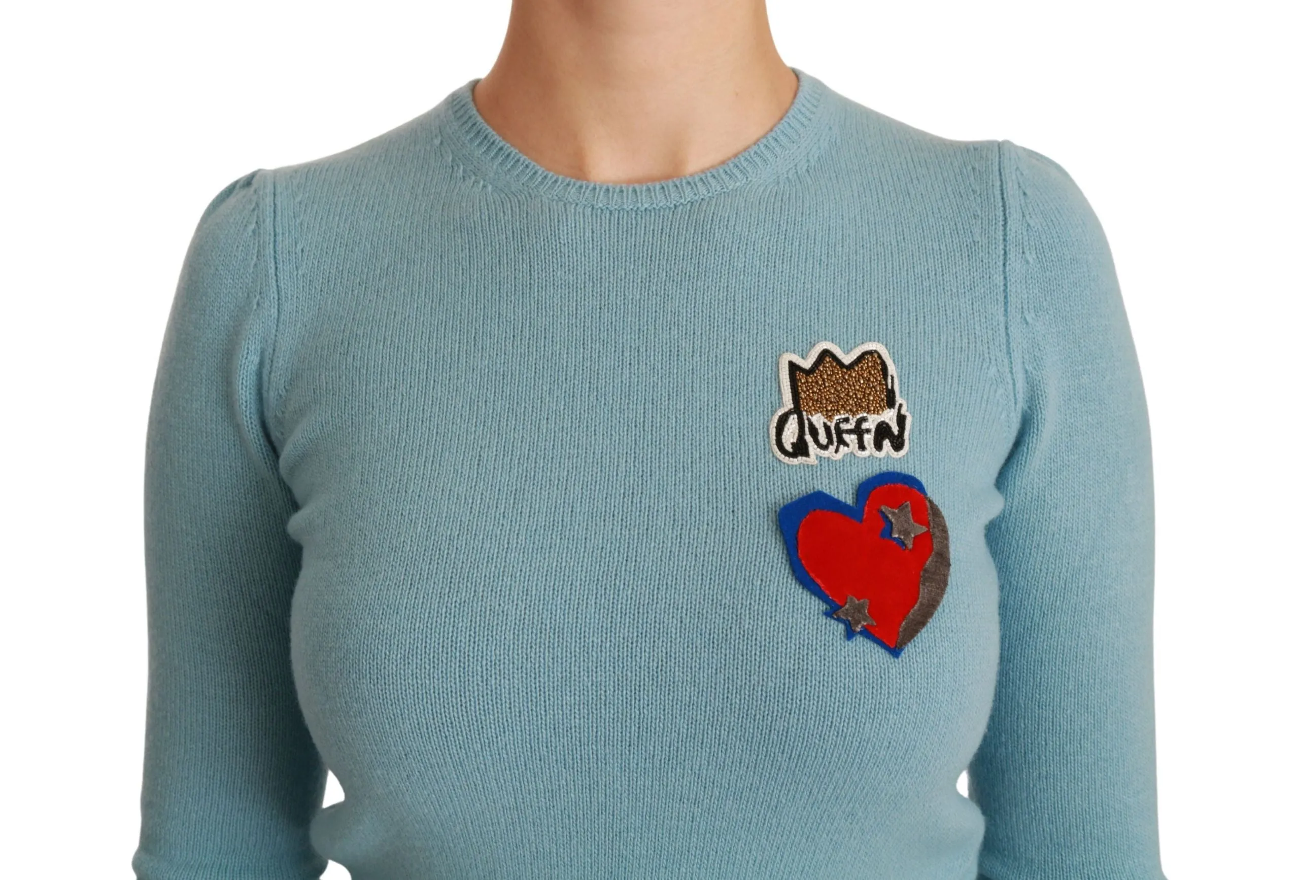 Dolce & Gabbana Queen Heart Beaded Wool Women's Sweater