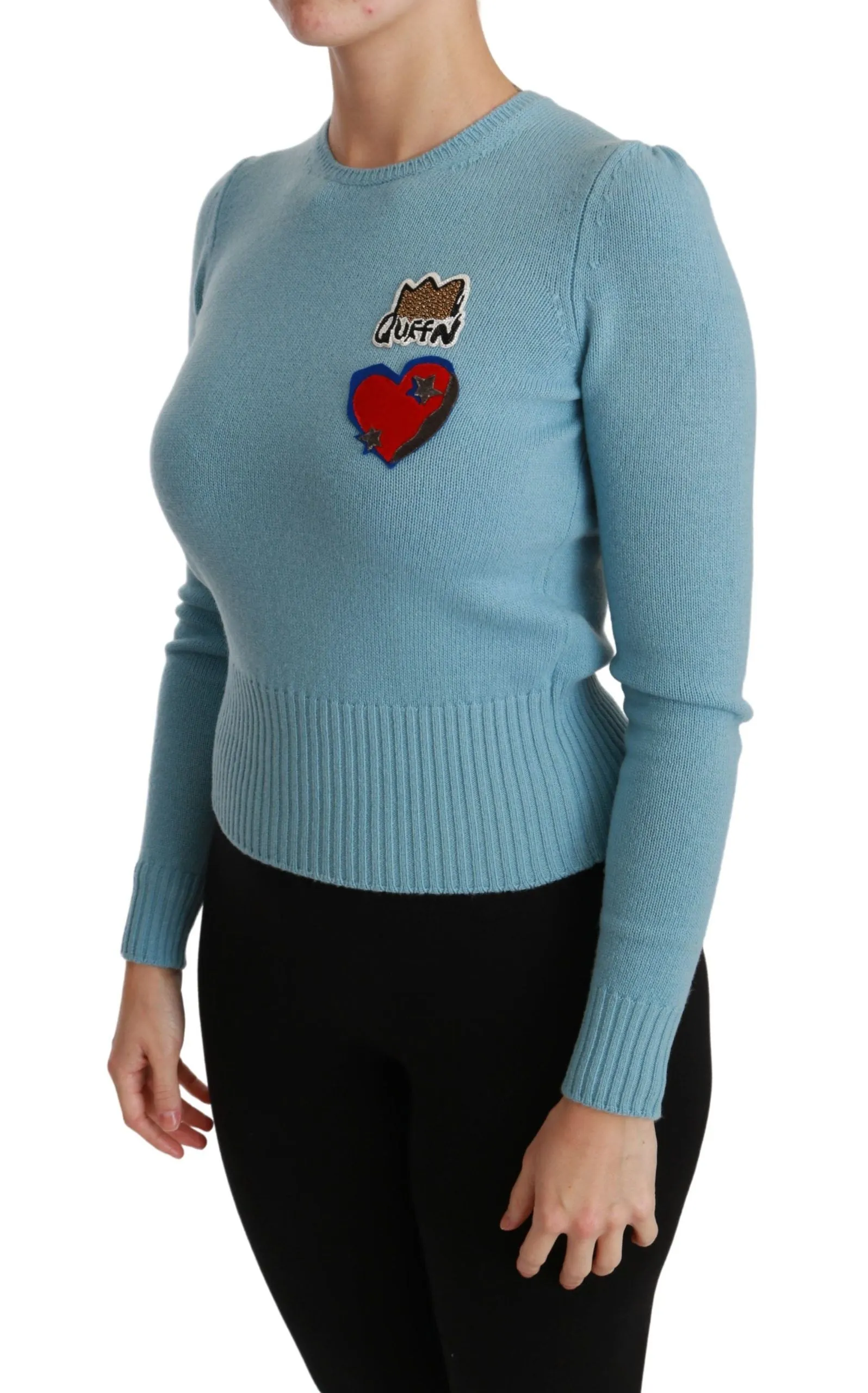 Dolce & Gabbana Queen Heart Beaded Wool Women's Sweater