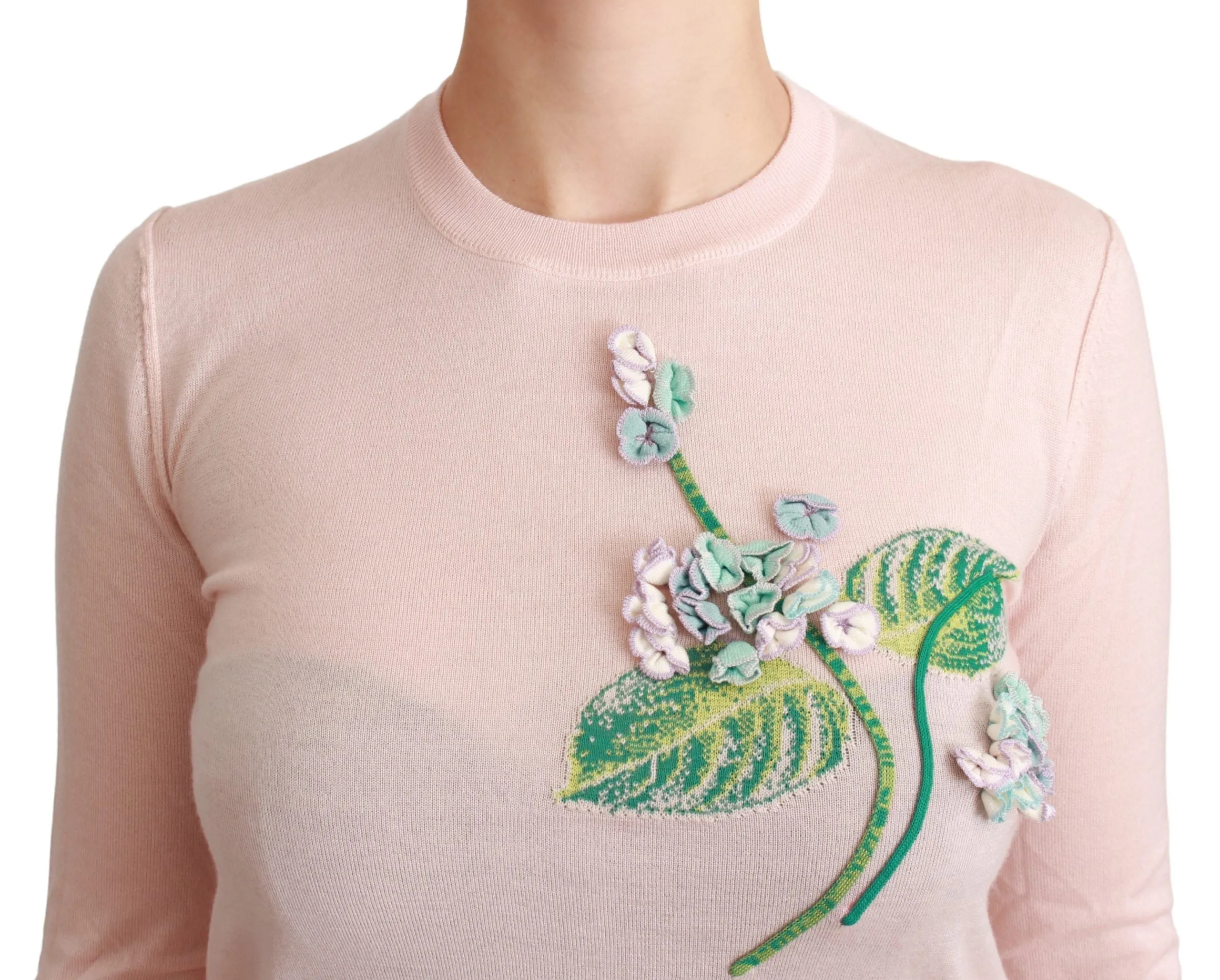Dolce & Gabbana Silk Blend Floral Embroide Women's Sweater