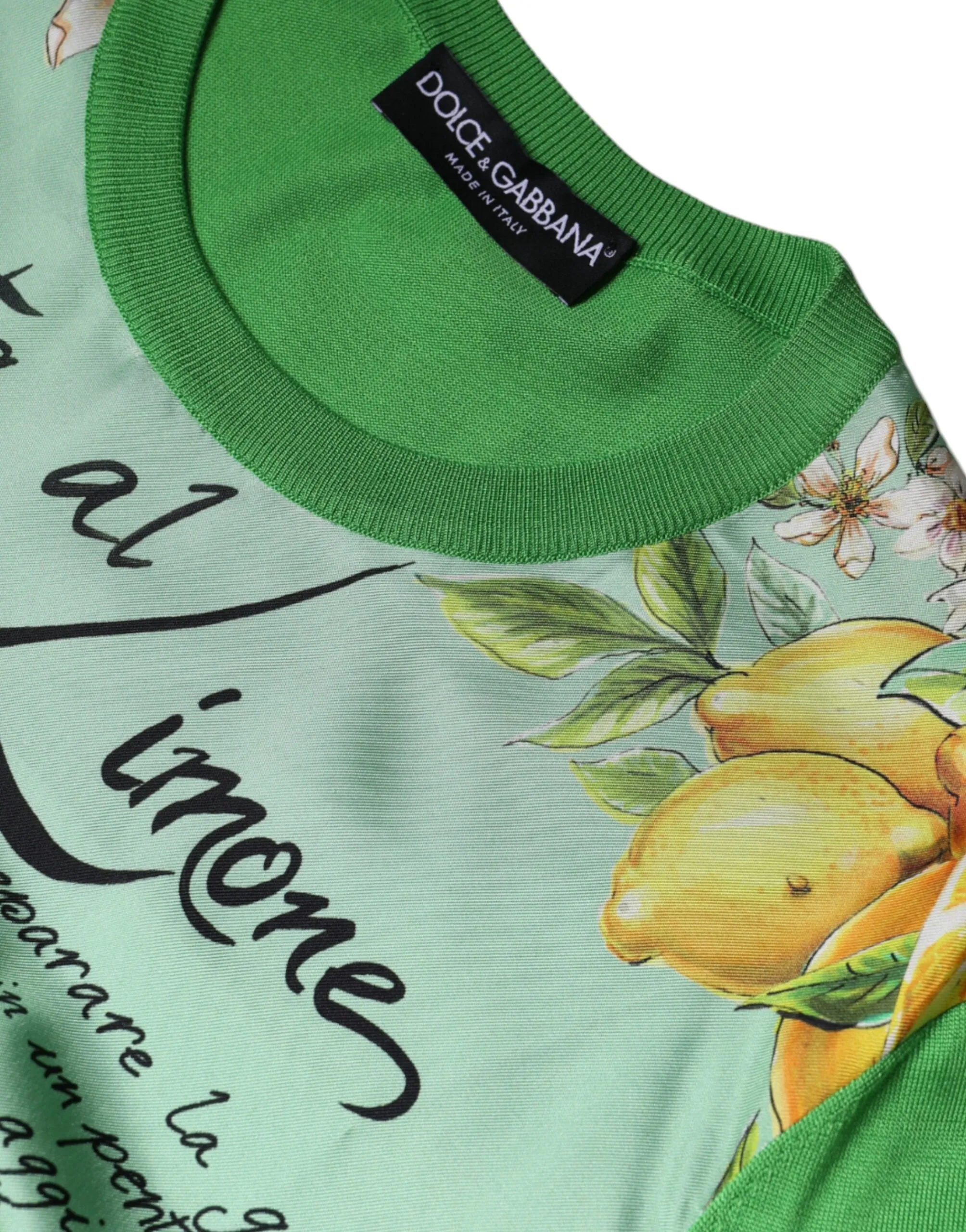 Dolce & Gabbana Silk Granita Al Limone Long Sleeves Women's Sweater (Pre-Owned)