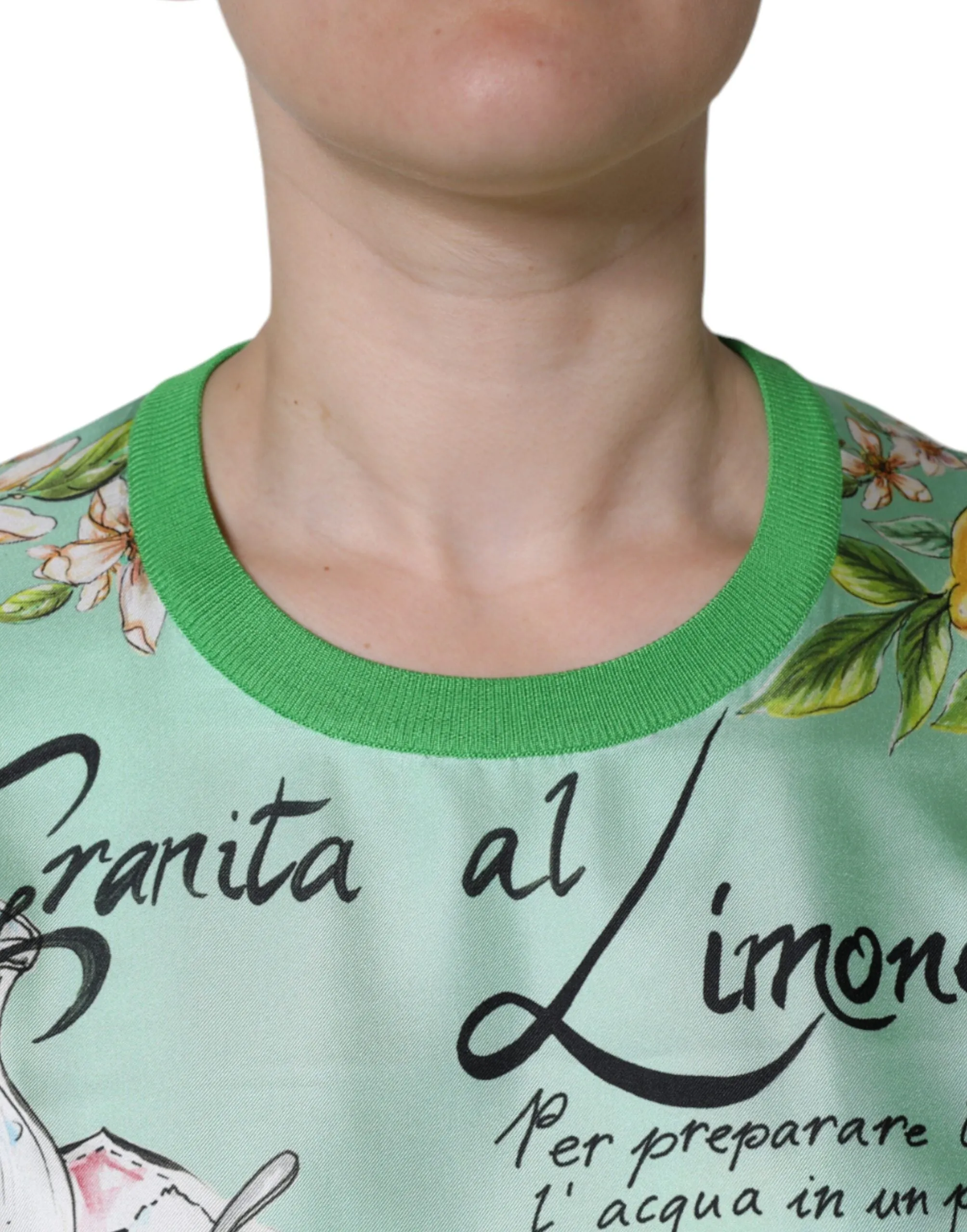 Dolce & Gabbana Silk Granita Al Limone Long Sleeves Women's Sweater (Pre-Owned)