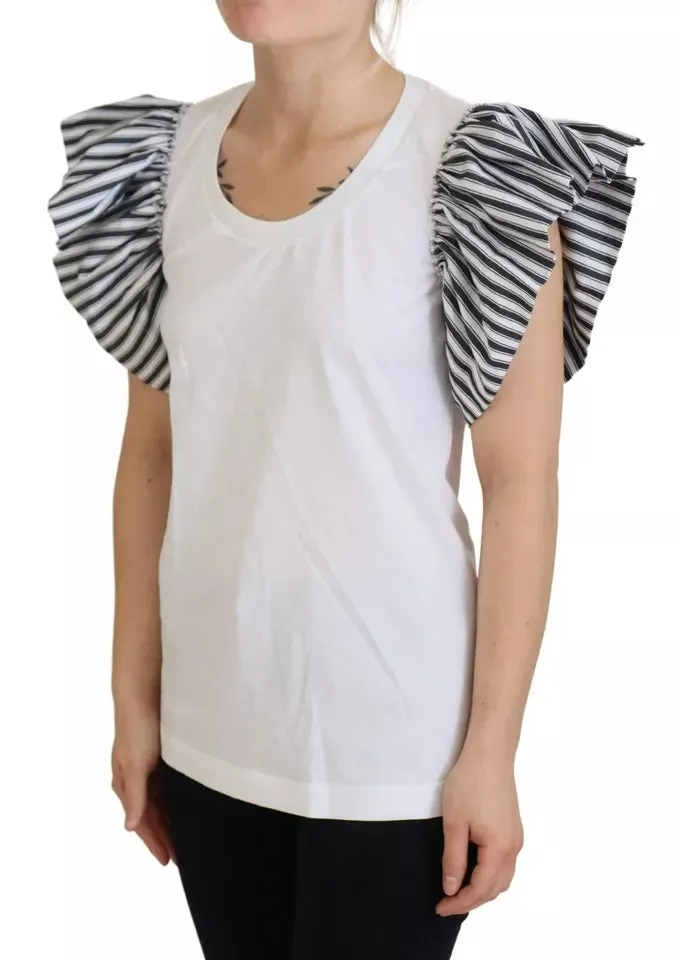 Dolce & Gabbana Striped Short Sleeves Pullover Women's Top (Pre-Owned)