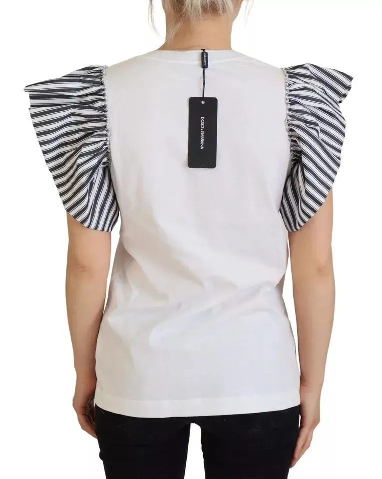 Dolce & Gabbana Striped Short Sleeves Pullover Women's Top (Pre-Owned)