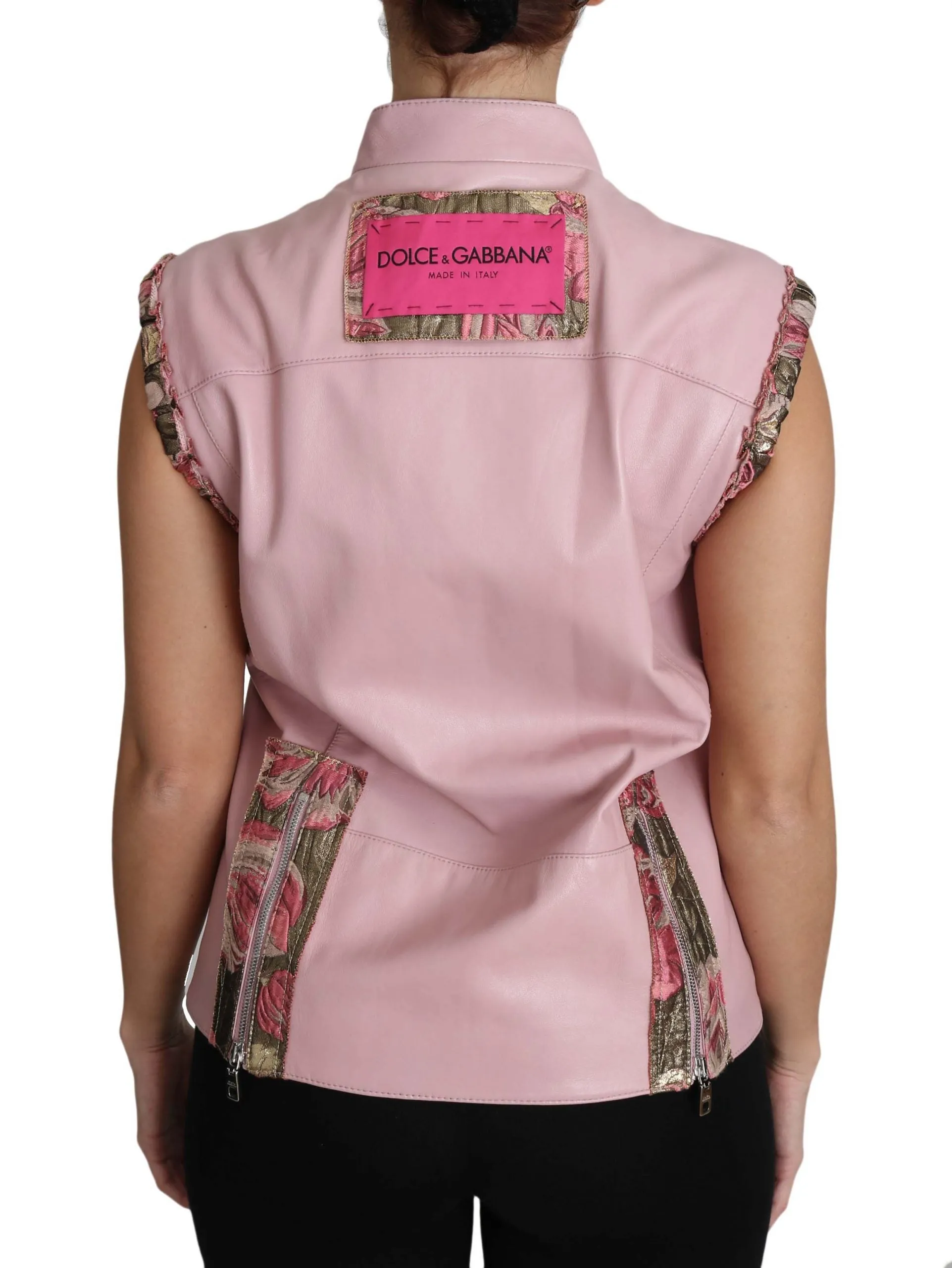 Dolce & Gabbana Stunning Sleeveless Leather Women's Vest