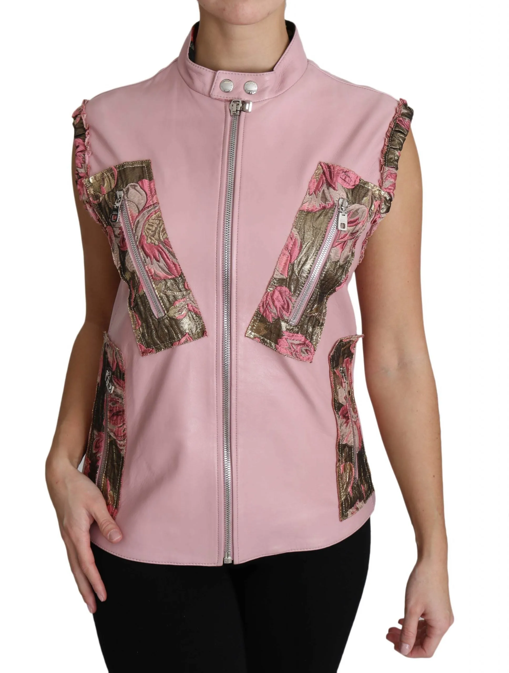 Dolce & Gabbana Stunning Sleeveless Leather Women's Vest