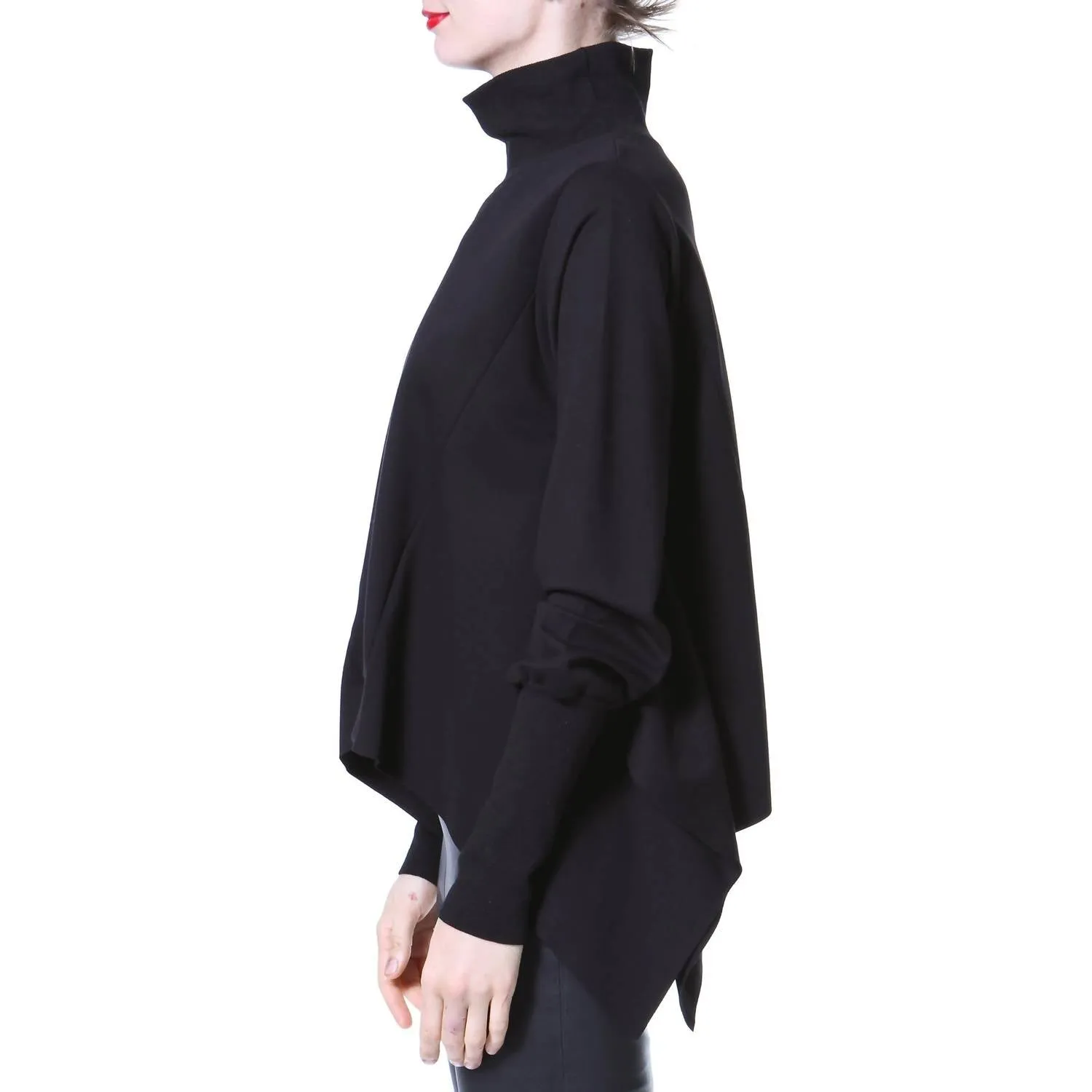 Dolman Sleeve Knit Top In Black