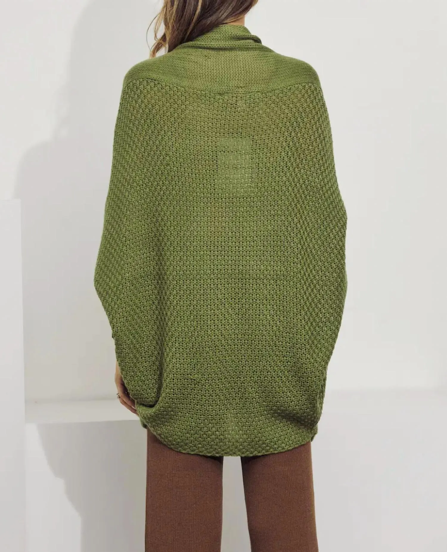 Dolman Slouch Cardigan In Olive