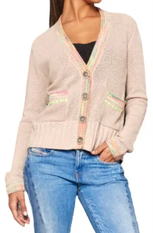 Double Track Cardigan In Sheepskin/vellum