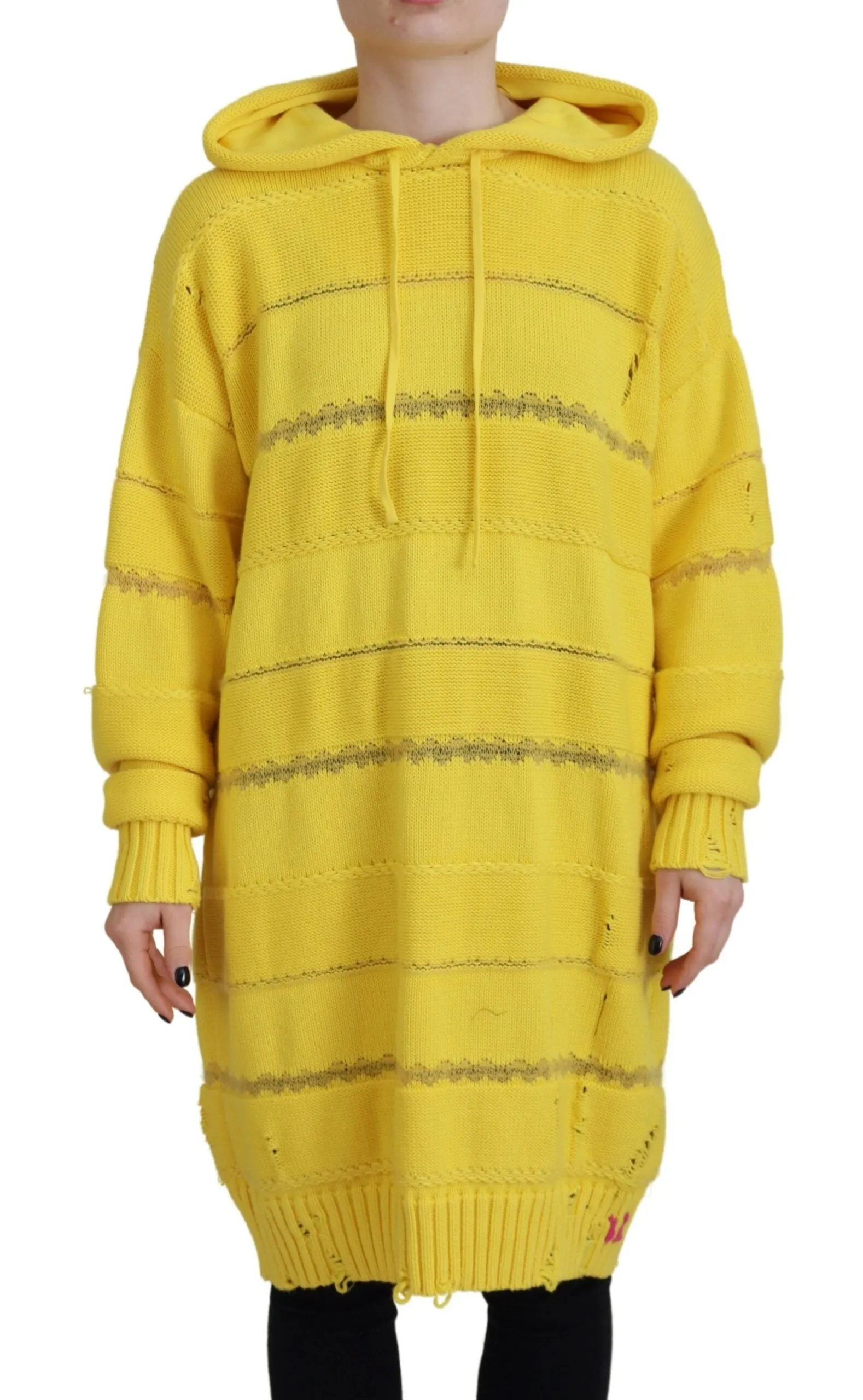 Dsquared² Cotton Knitted Hooded Pullover Women's Sweater (Pre-Owned)