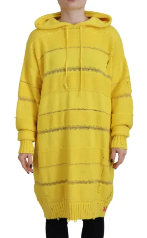Dsquared² Cotton Knitted Hooded Pullover Women's Sweater (Pre-Owned)