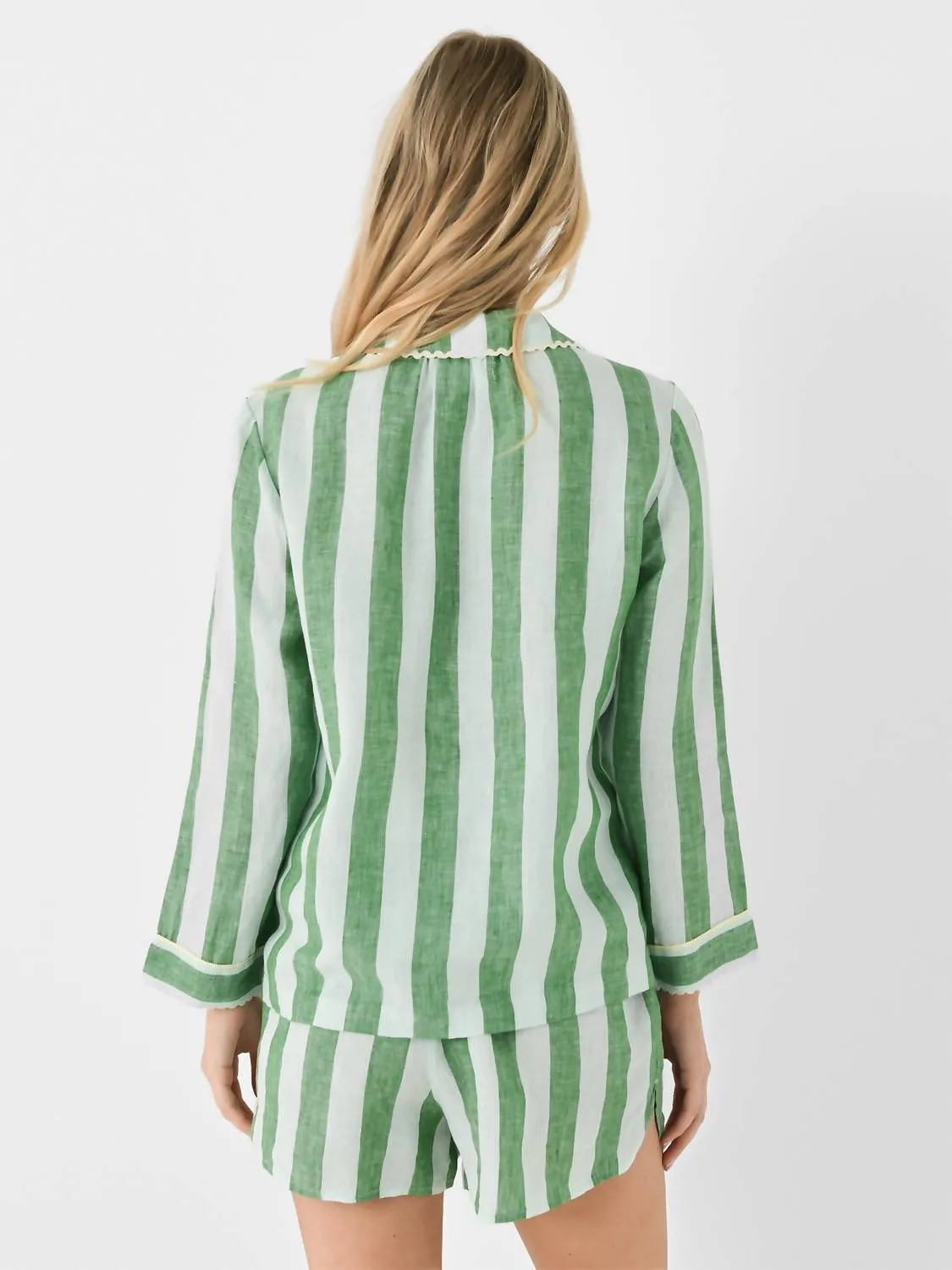 Dylan Shirt Jacket In Aloe Stripe
