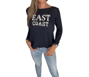 East Coast Sweater In Darkest Indigo/white