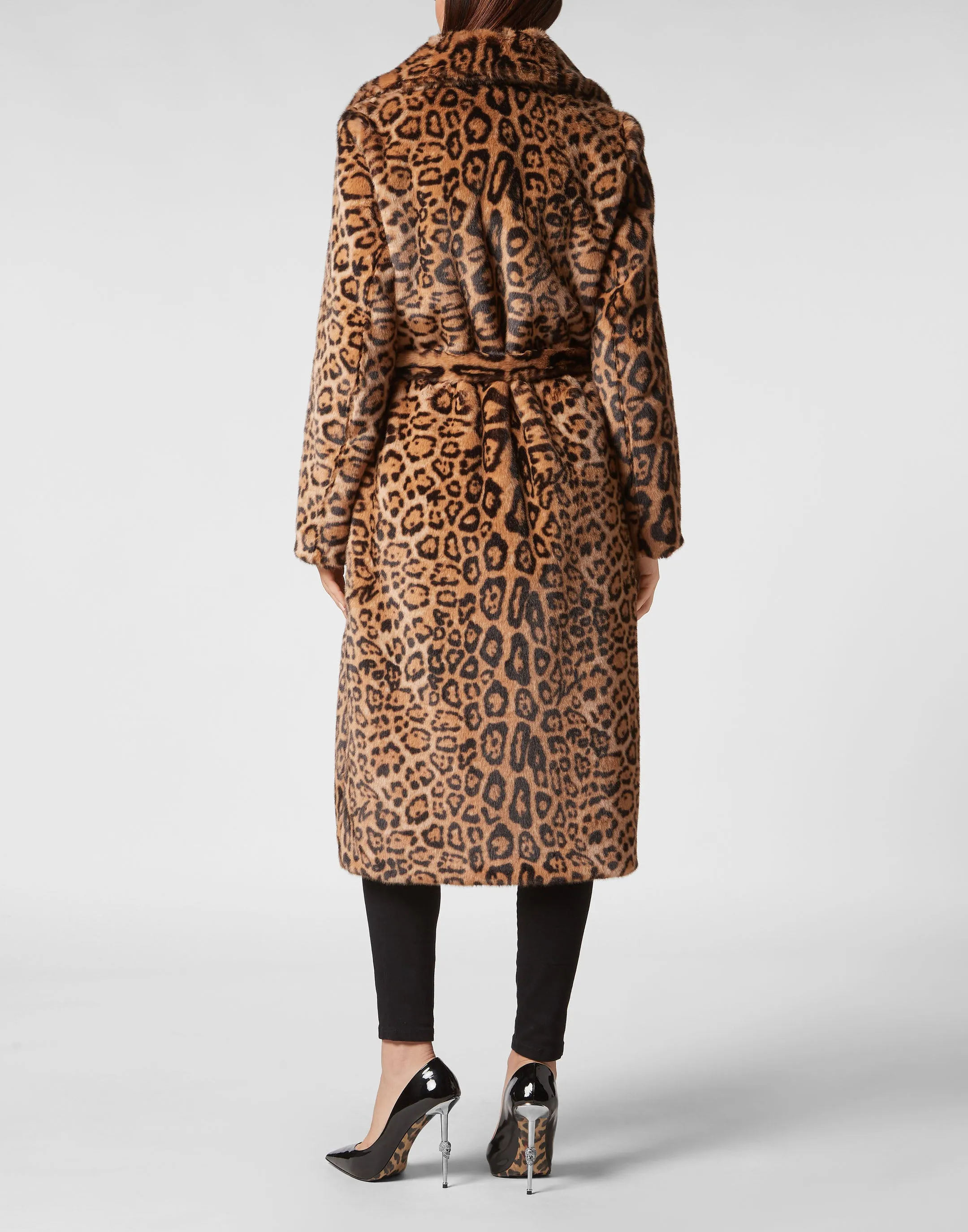 Eco Mink Coat Long Leopard
