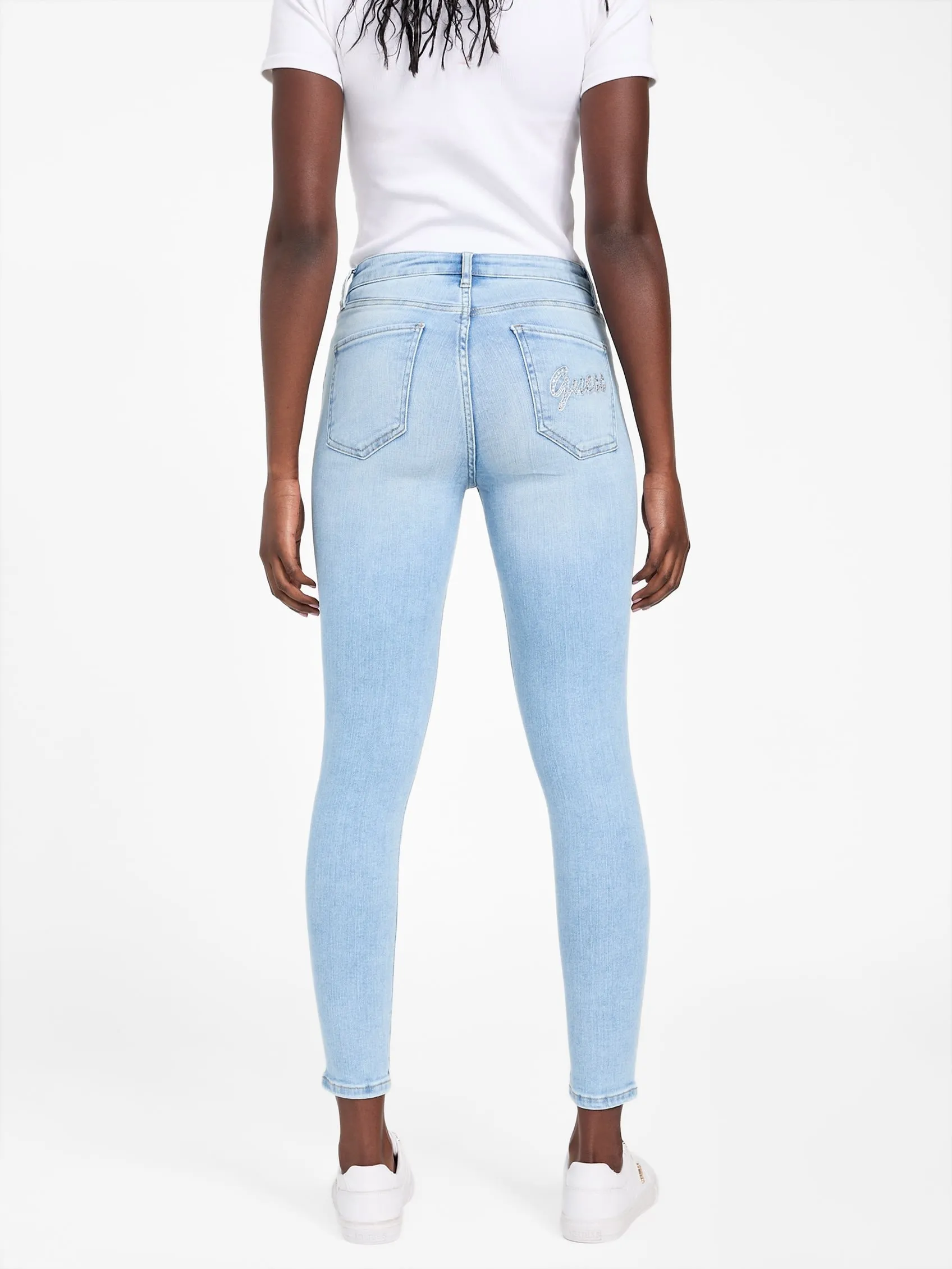 Eco Serena Mid-Rise Bling Pocket Skinny Jeans