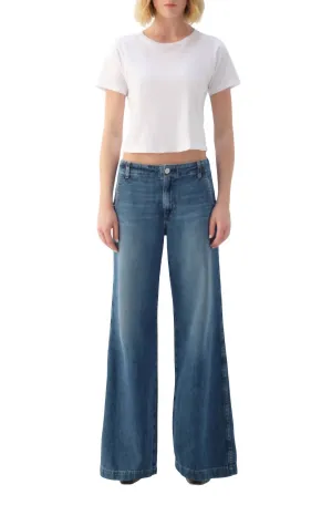 Edith Wide Leg Trouser In Romance