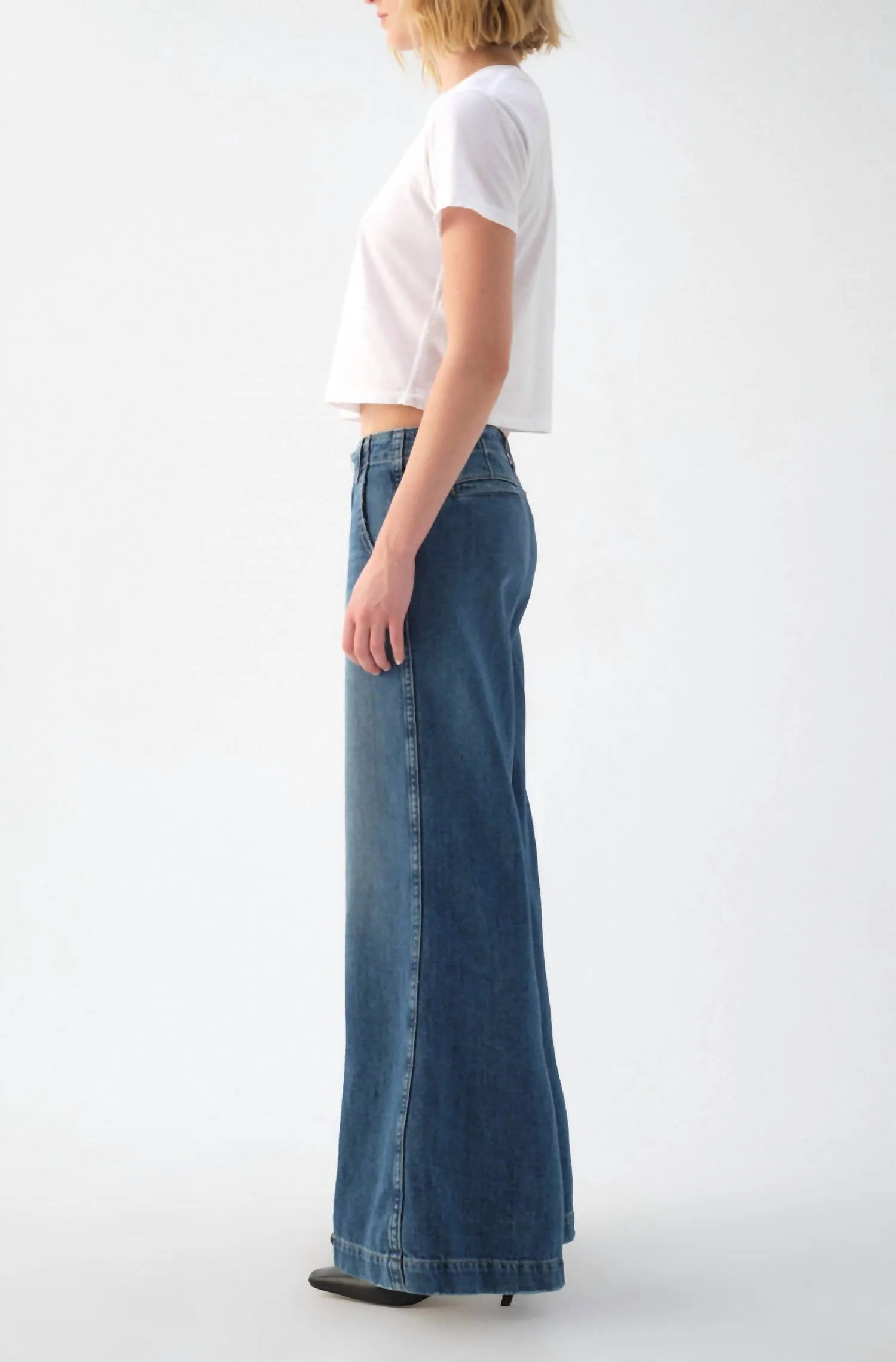 Edith Wide Leg Trouser In Romance