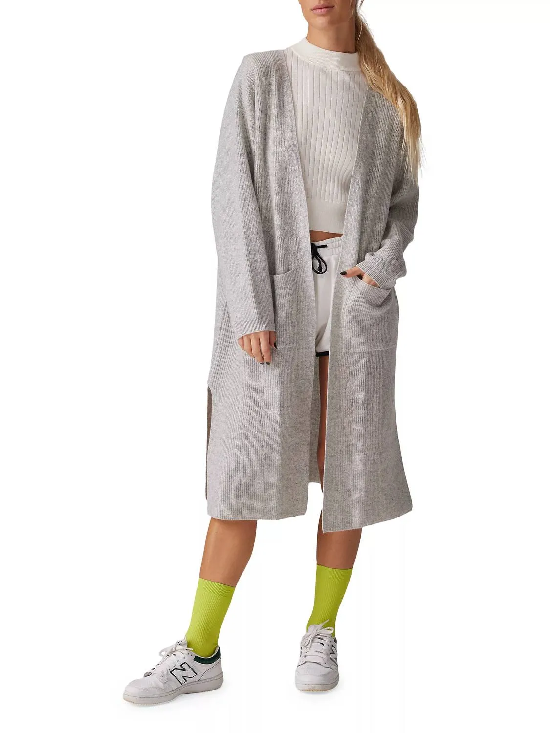 Electric Maxi Cardigan In Fluffy Gray