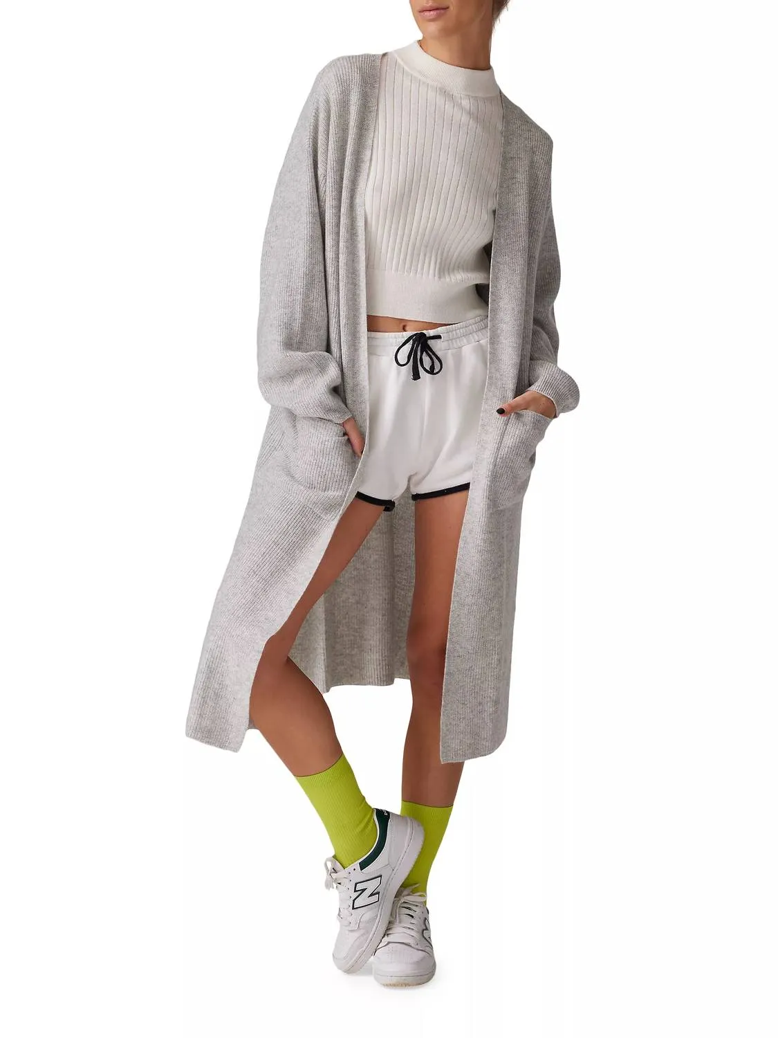 Electric Maxi Cardigan In Fluffy Gray