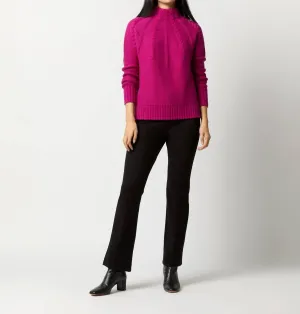 Elsey Funnel Neck Sweater In Magenta