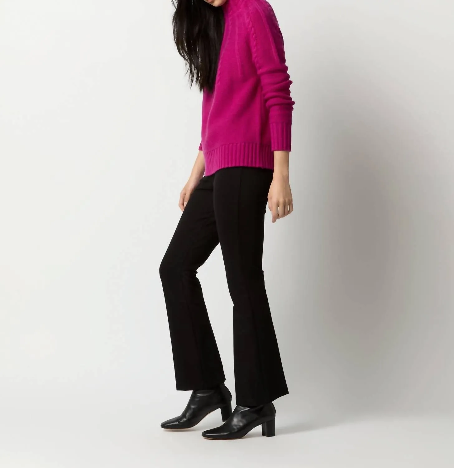 Elsey Funnel Neck Sweater In Magenta